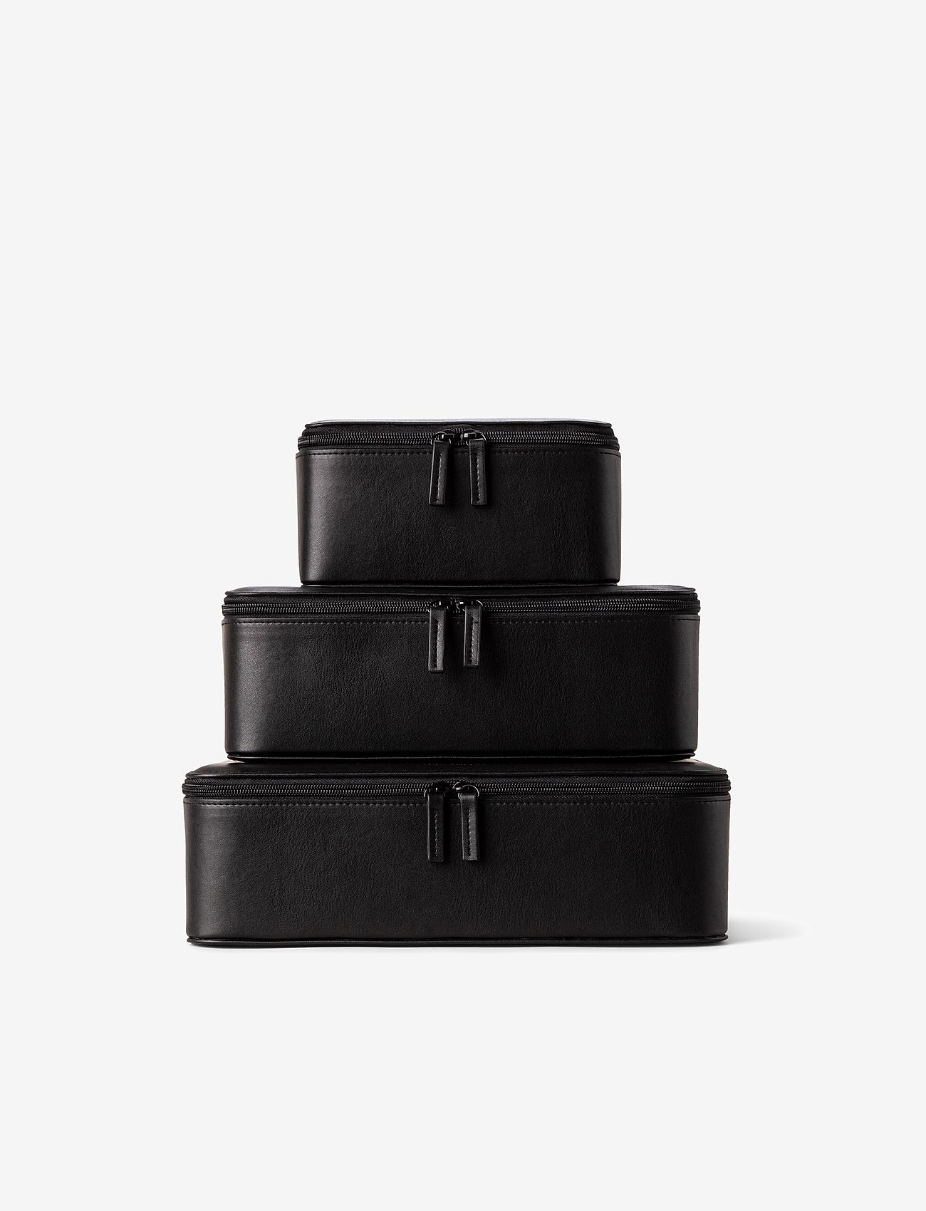 Organista - Vegan Leather Packing Cube Set - shoppa efter tillfälle - black - 3