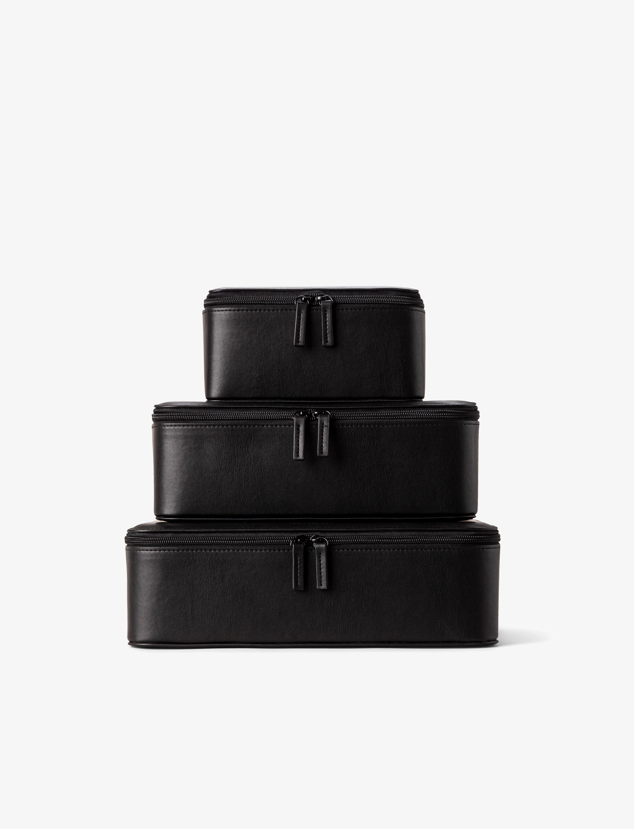 Organista - Vegan Leather Packing Cube Set - packing organisers - black - 3