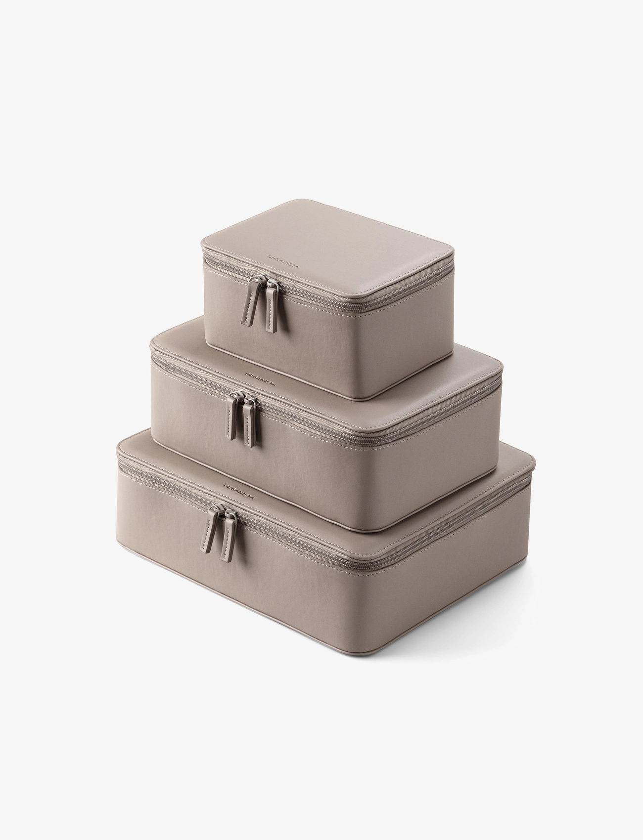 Organista Vegan Leather Packing Cube Set - Reisaccessoires - TAUPE / beige