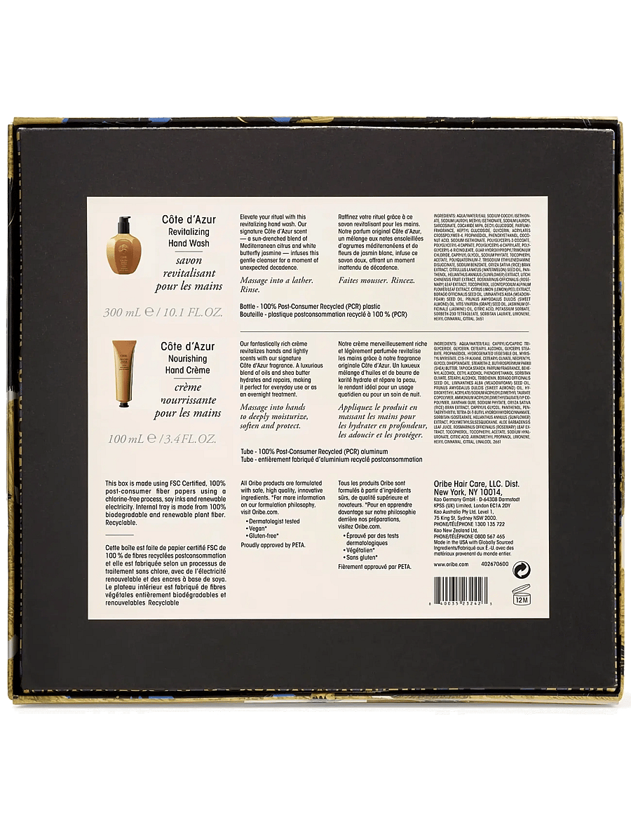 Oribe - Oribe Côte d’Azur Hand Wash & Crème Set - handa honum - clear - 2
