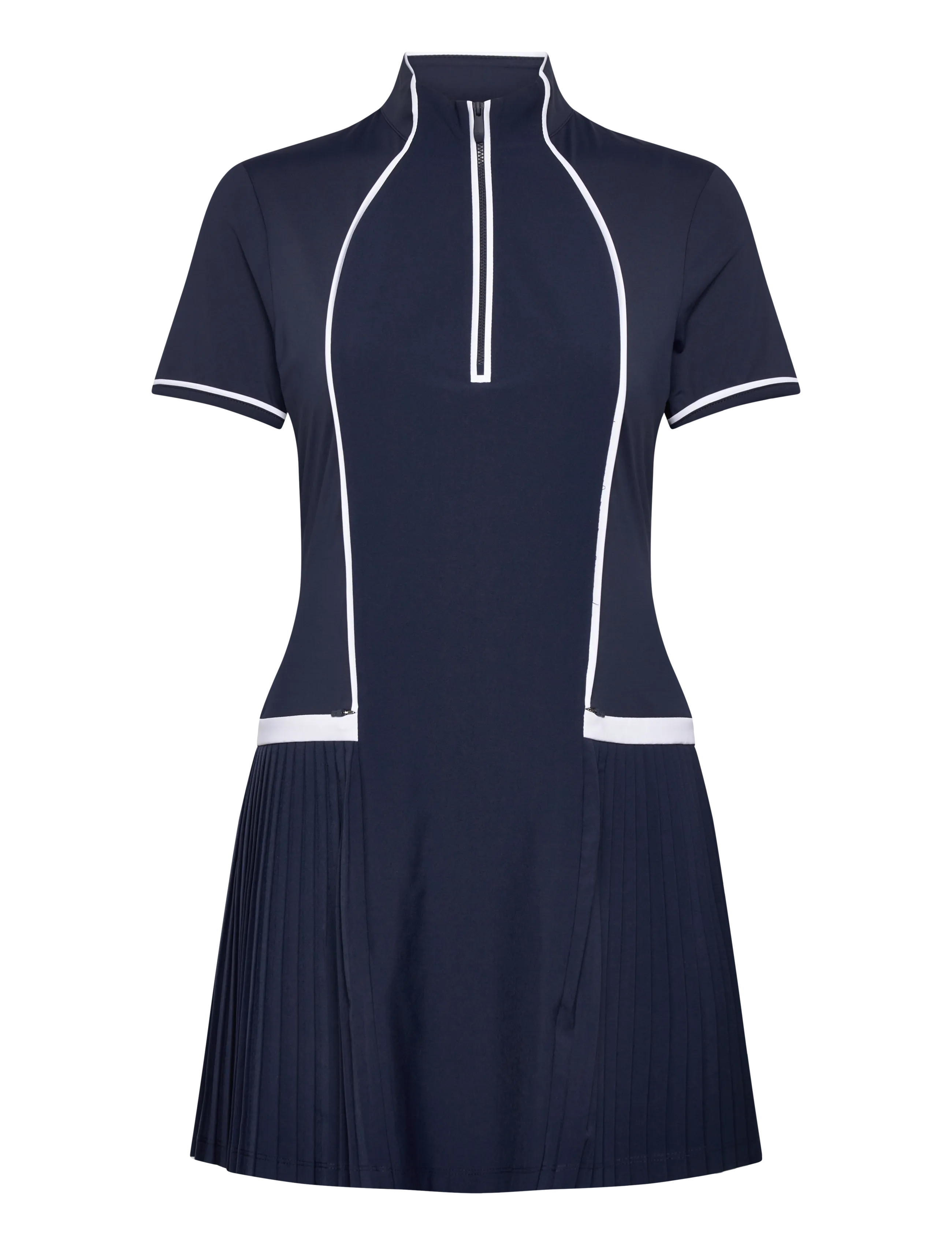 Original Penguin Golf Short Sleeve Polo Dress With Piping Detail, XL, Navy, Sport Kjoler Og Nederdele > Sport Dresses, Dame