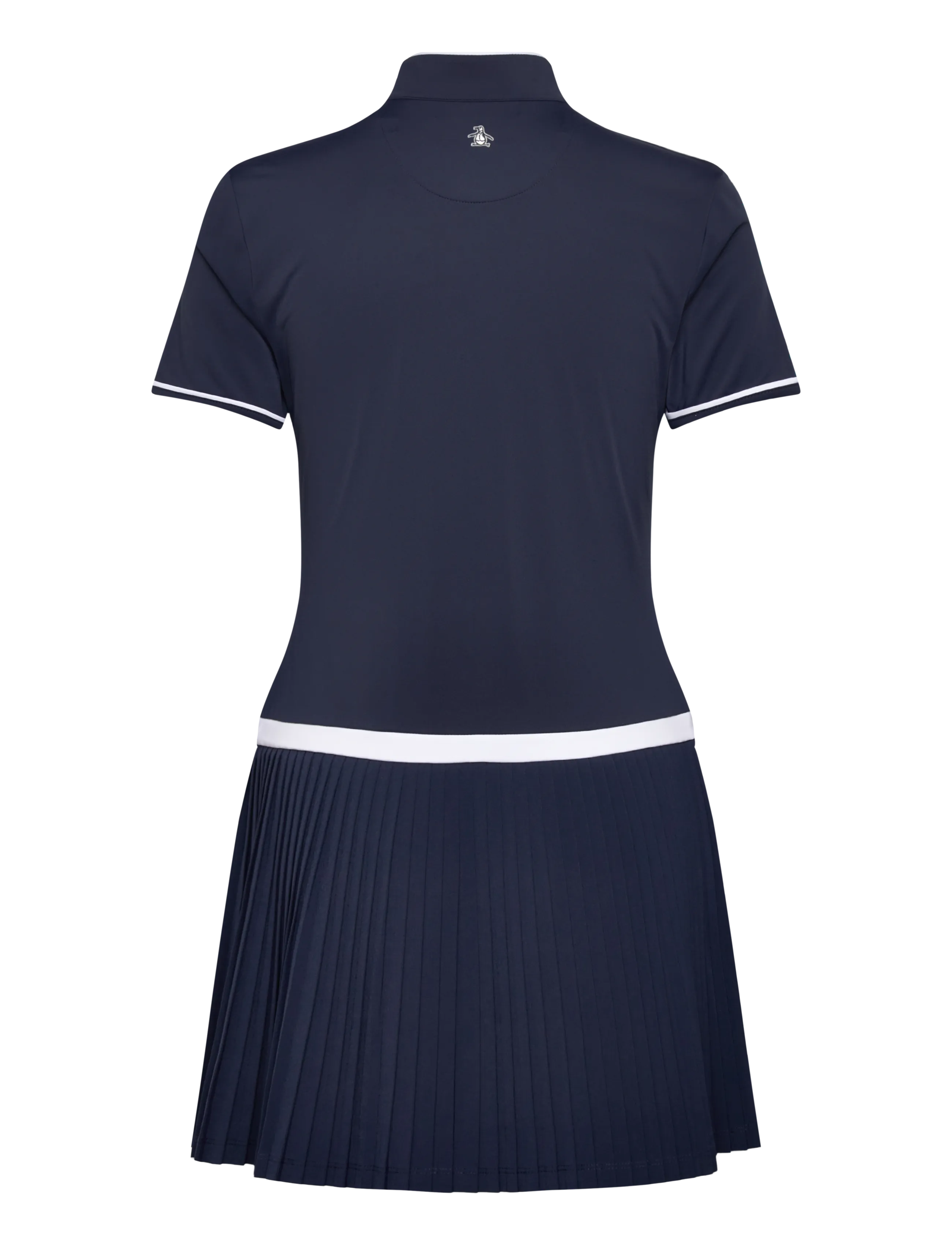 Original Penguin Golf - Short sleeve polo dress with piping detail - sukienki - black iris - 1