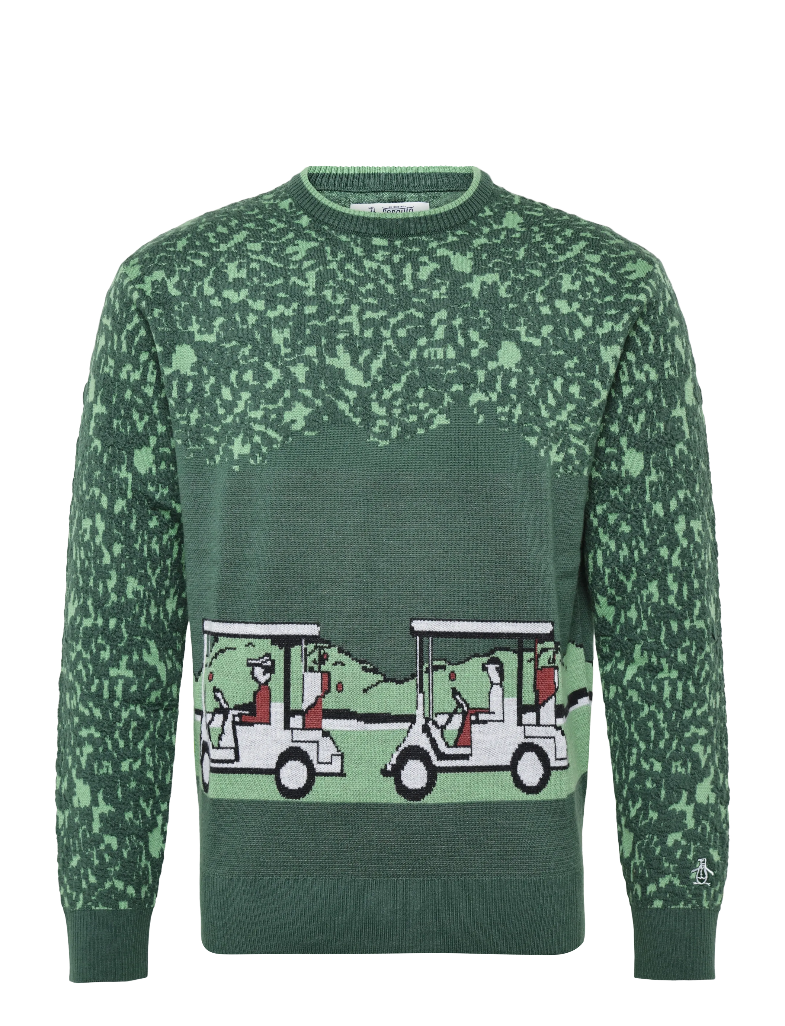 Original Penguin Golf GOLF CART JACQUARD SWEATER - Vis alt - CAMPING GREEN / green
