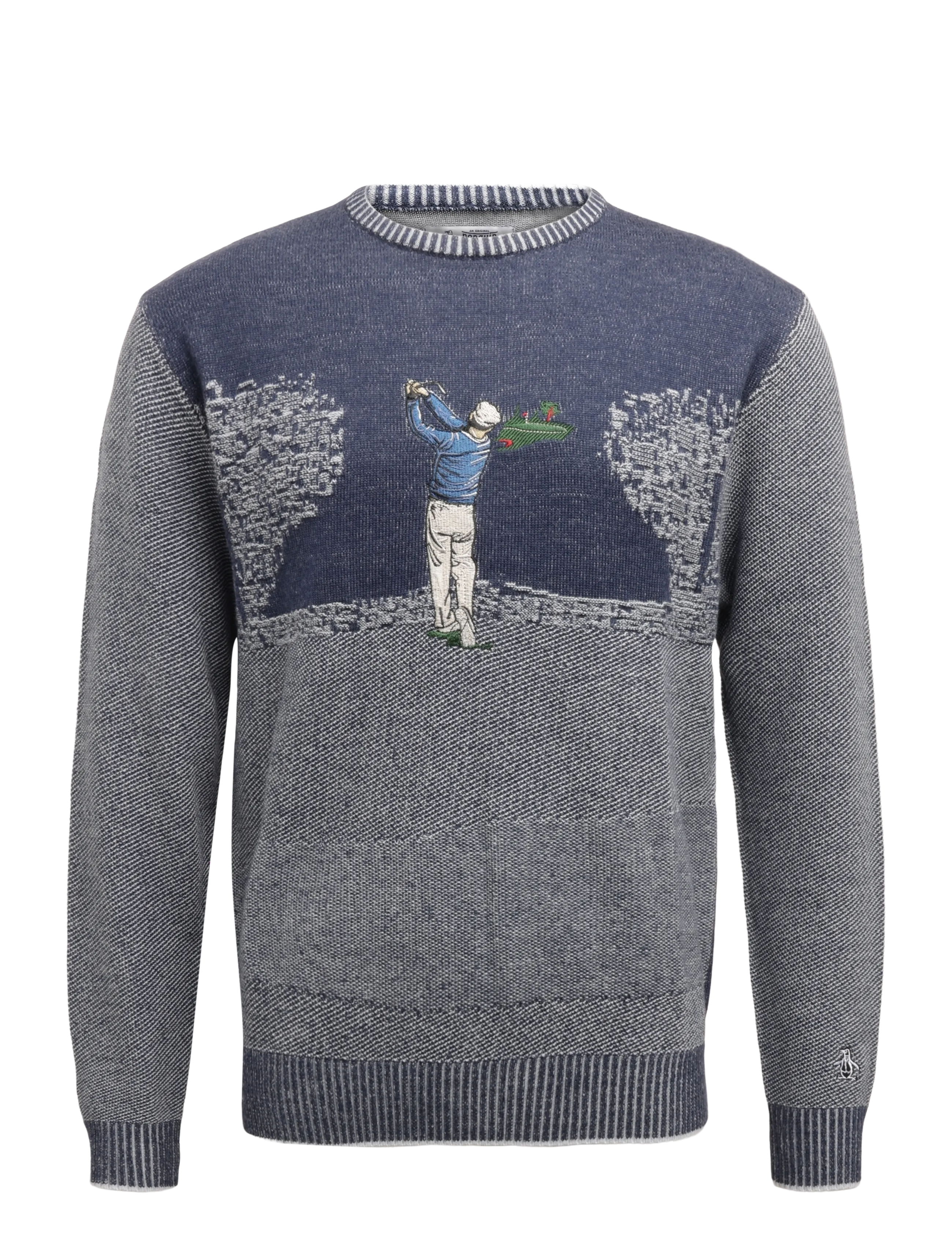 Original Penguin Golf GOLF TOURNAMENT JACQUARD SWEATER - Tøj - BLACK IRIS / navy