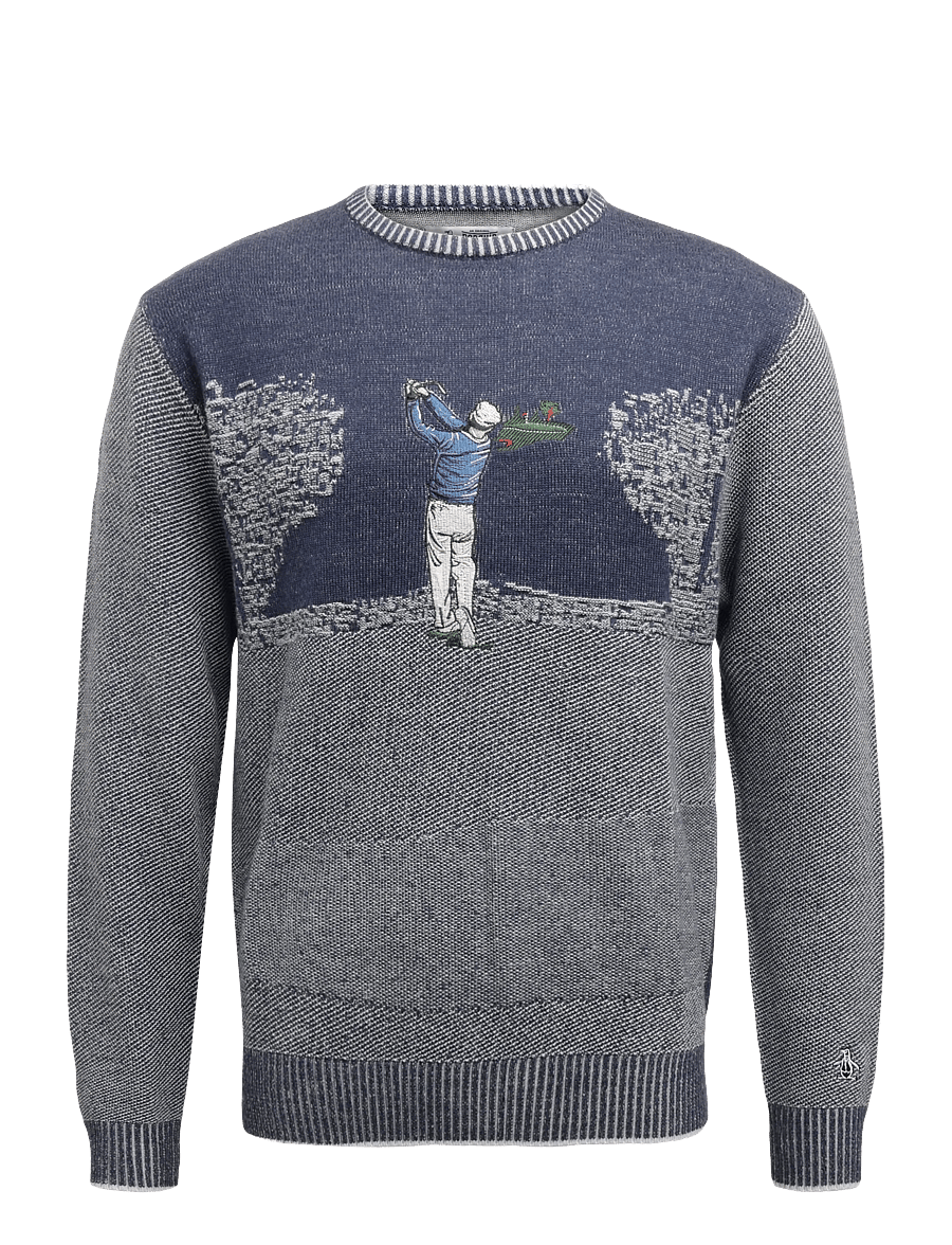 Original Penguin Golf - GOLF TOURNAMENT JACQUARD SWEATER - black iris - 0