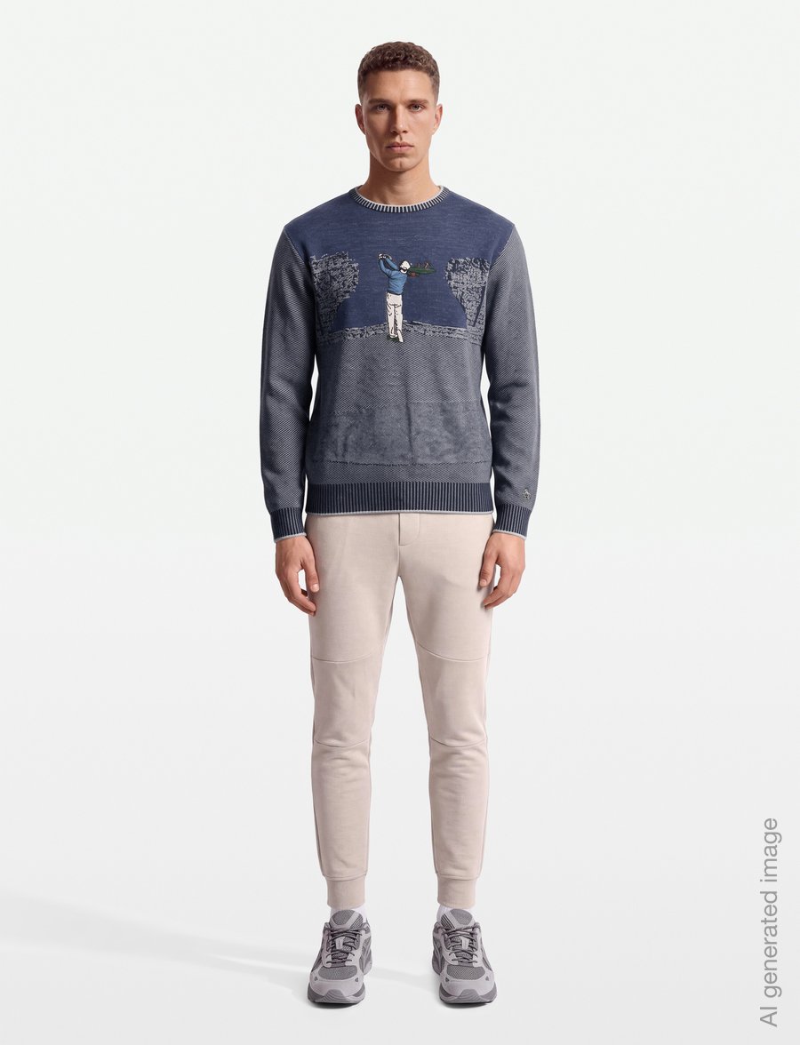 Original Penguin Golf - GOLF TOURNAMENT JACQUARD SWEATER - sweatshirts - black iris - 0