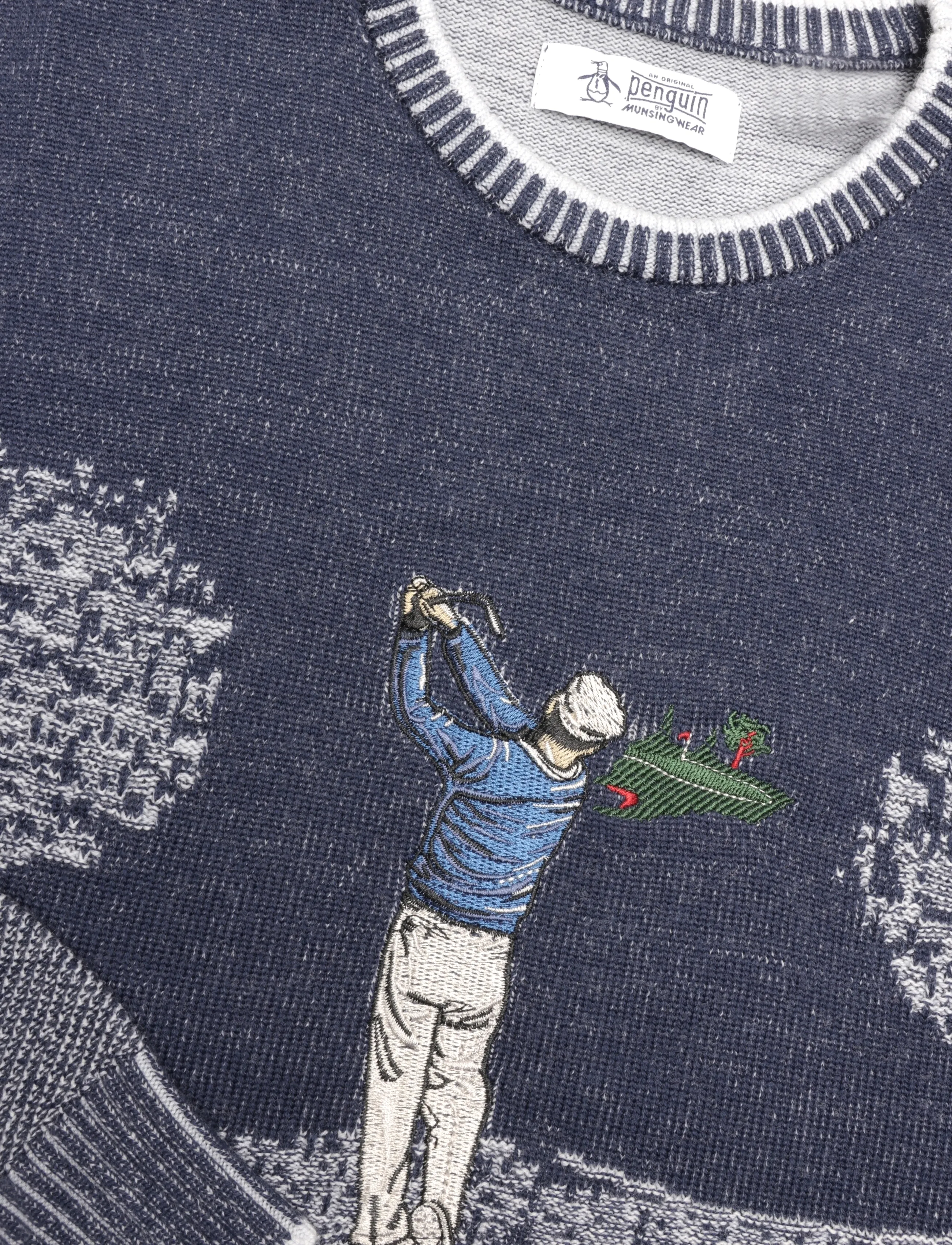 Original Penguin Golf - GOLF TOURNAMENT JACQUARD SWEATER - black iris - 2