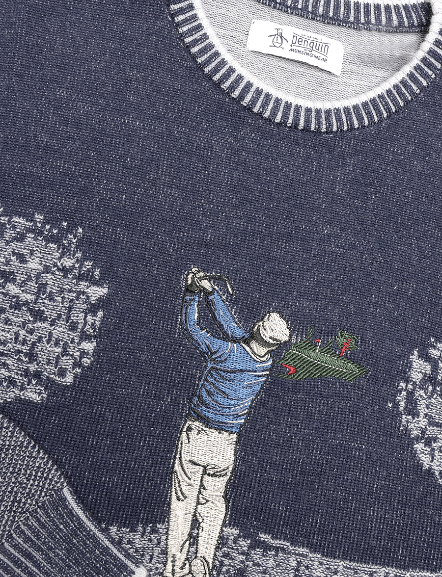 Original Penguin Golf - GOLF TOURNAMENT JACQUARD SWEATER - black iris - 2