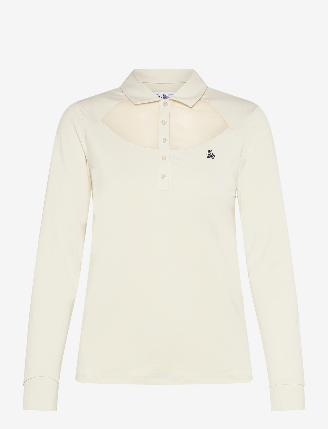 Original Penguin Golf - Long Sleeve Polo with Power Mesh Yoke - polos - silver birch - 0
