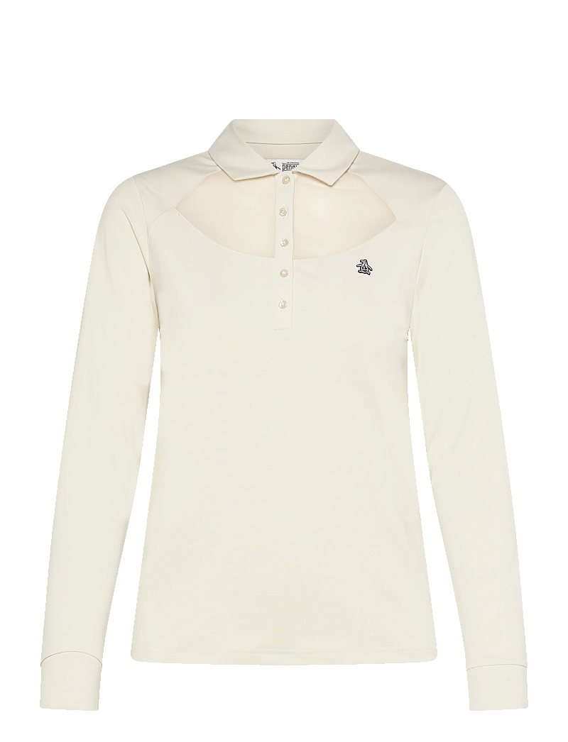 Original Penguin Golf - Long Sleeve Polo with Power Mesh Yoke - polos - silver birch - 0