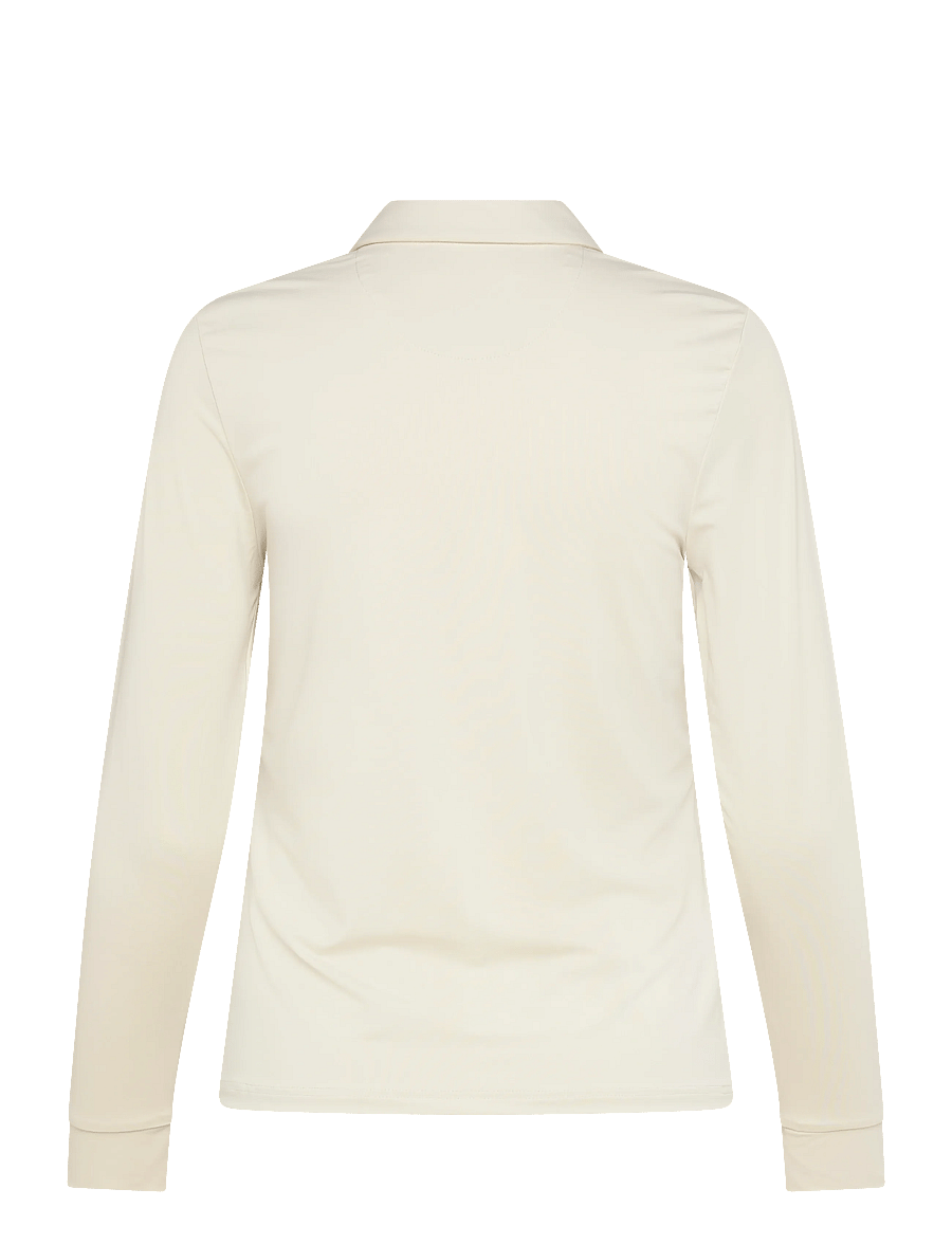 Original Penguin Golf - Long Sleeve Polo with Power Mesh Yoke - toppe & t-shirts - silver birch - 1