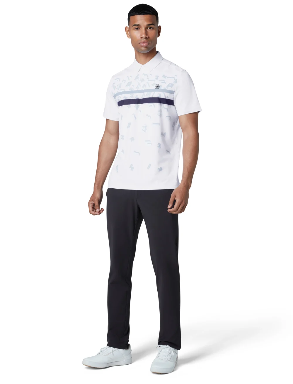 Penguin All Over Novelty Games Golf Polo Shirt - White Penguin All Over Novelty Games Golf Polo Shirt - White
