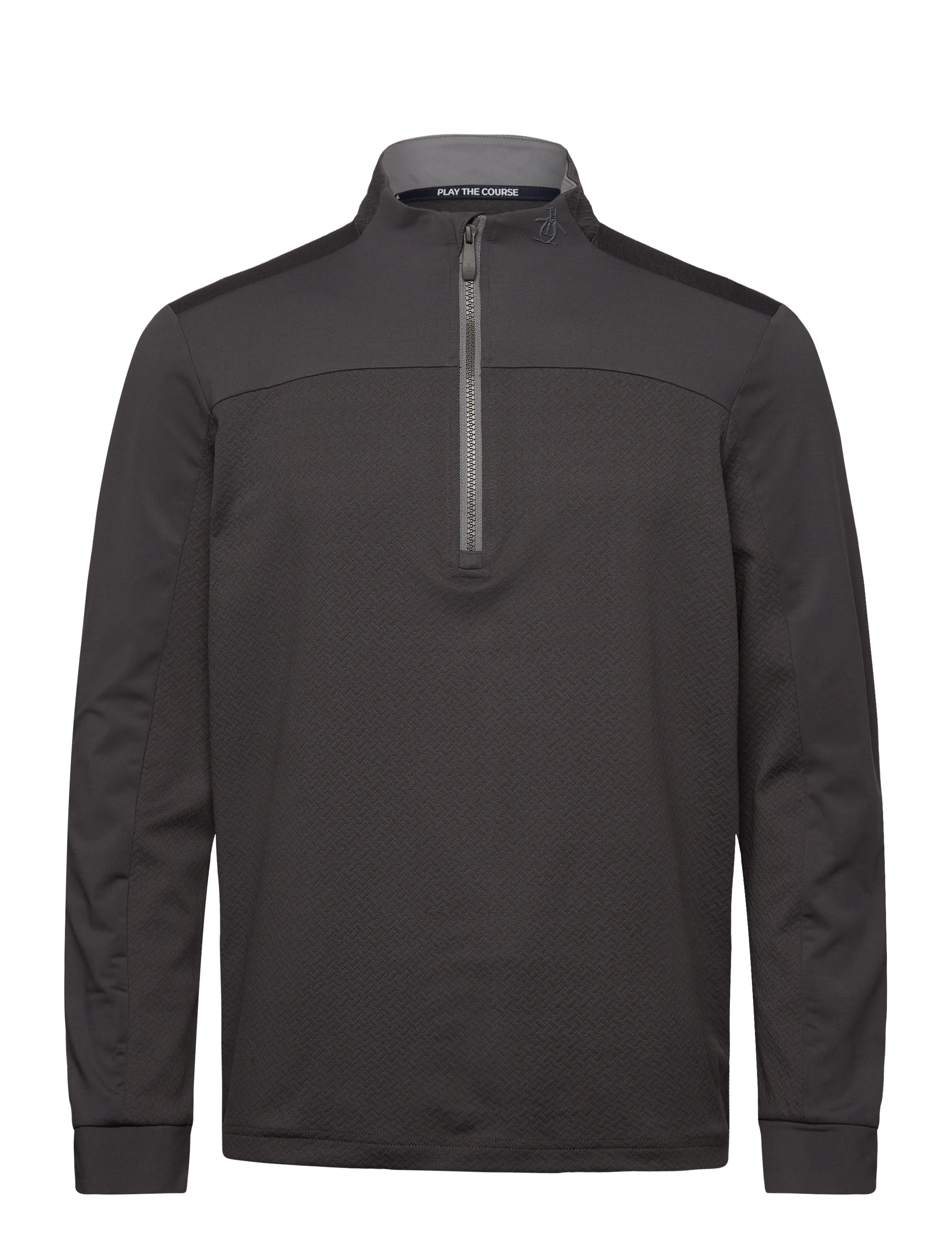 ORIGINAL PENGUIN GOLF Lightweight 1/4-Zip Mixed Media Pullover Grau - S - Herren