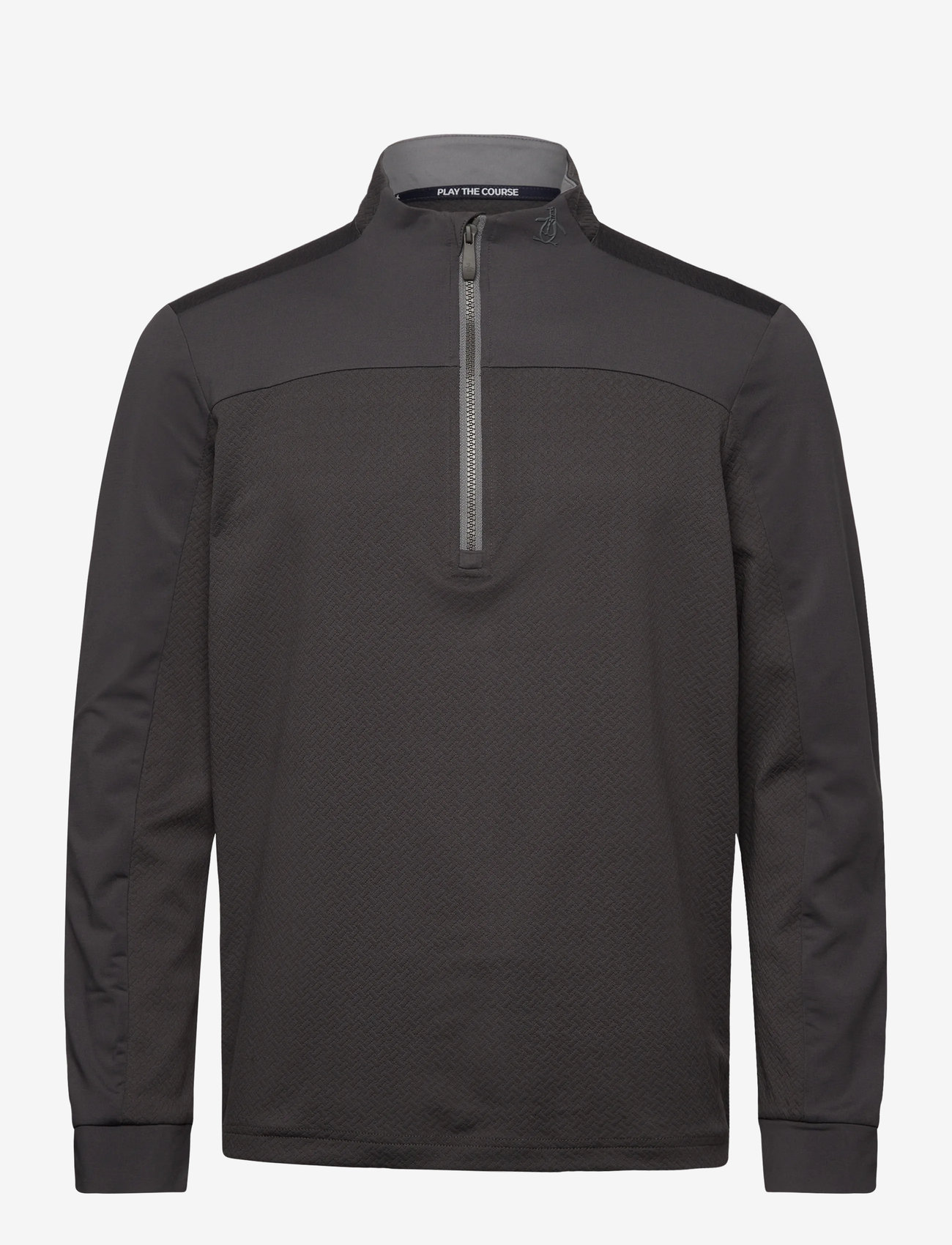 Original Penguin Golf - Lightweight 1/4-Zip Mixed Media Pullover - långärmade tröjor - asphalt - 1