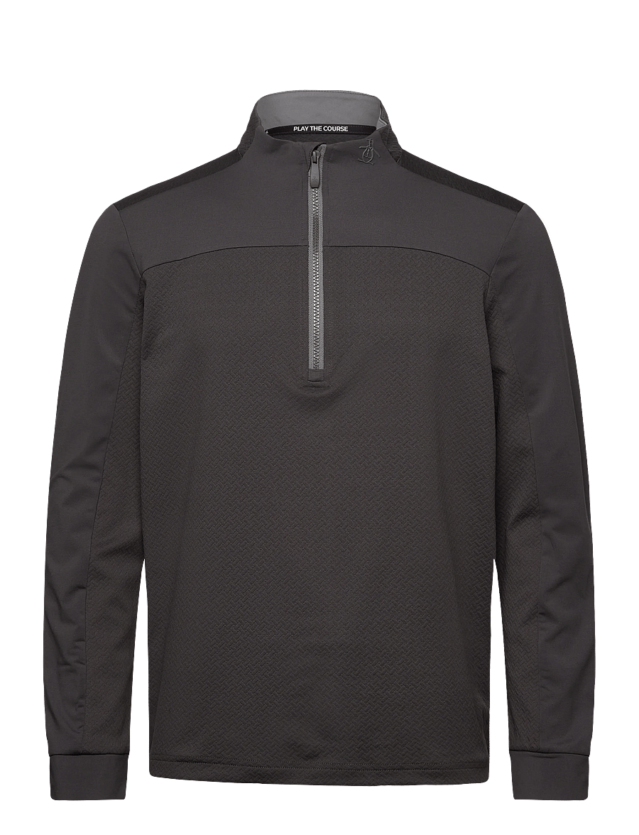 Original Penguin Golf - Lightweight 1/4-Zip Mixed Media Pullover - fleece & midlayer - asphalt - 1