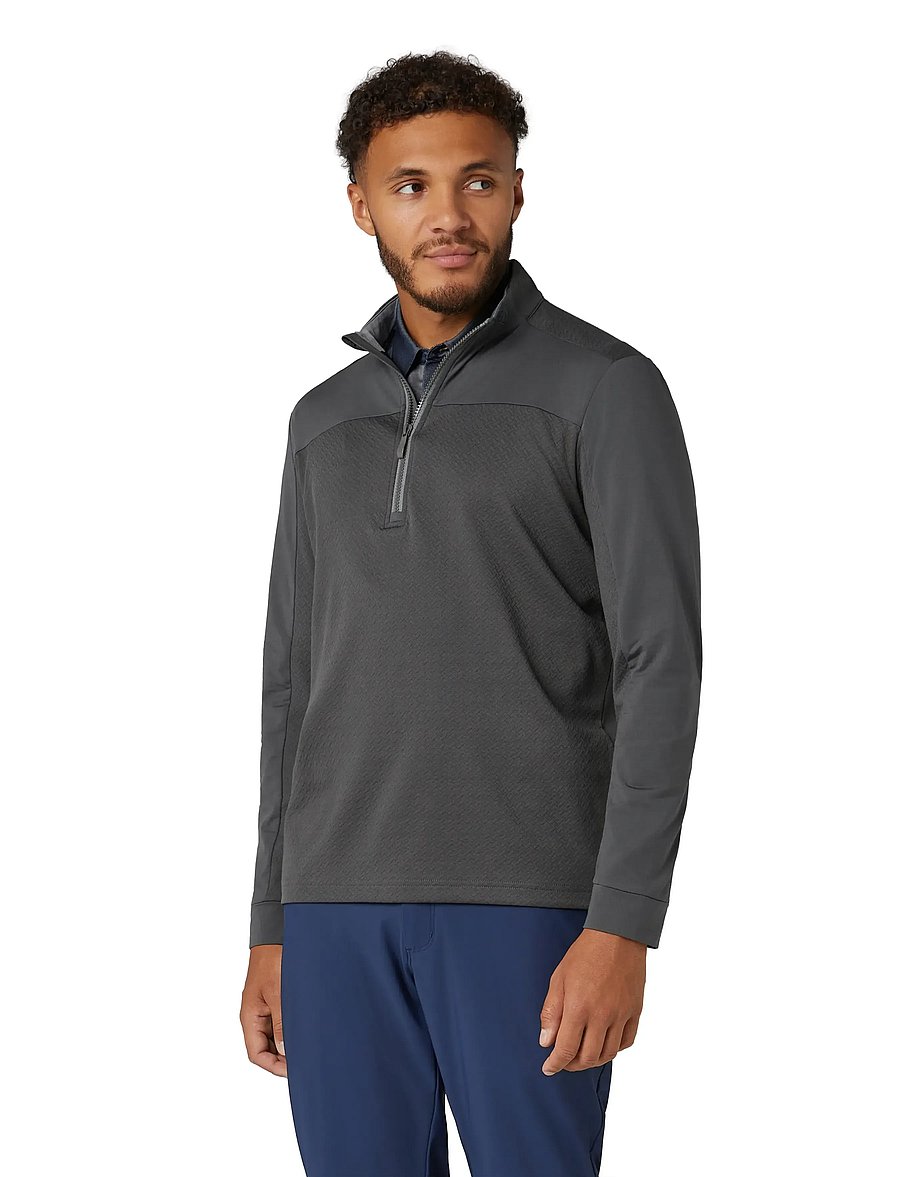 Original Penguin Golf - Lightweight 1/4-Zip Mixed Media Pullover - fleece & midlayer - asphalt - 4