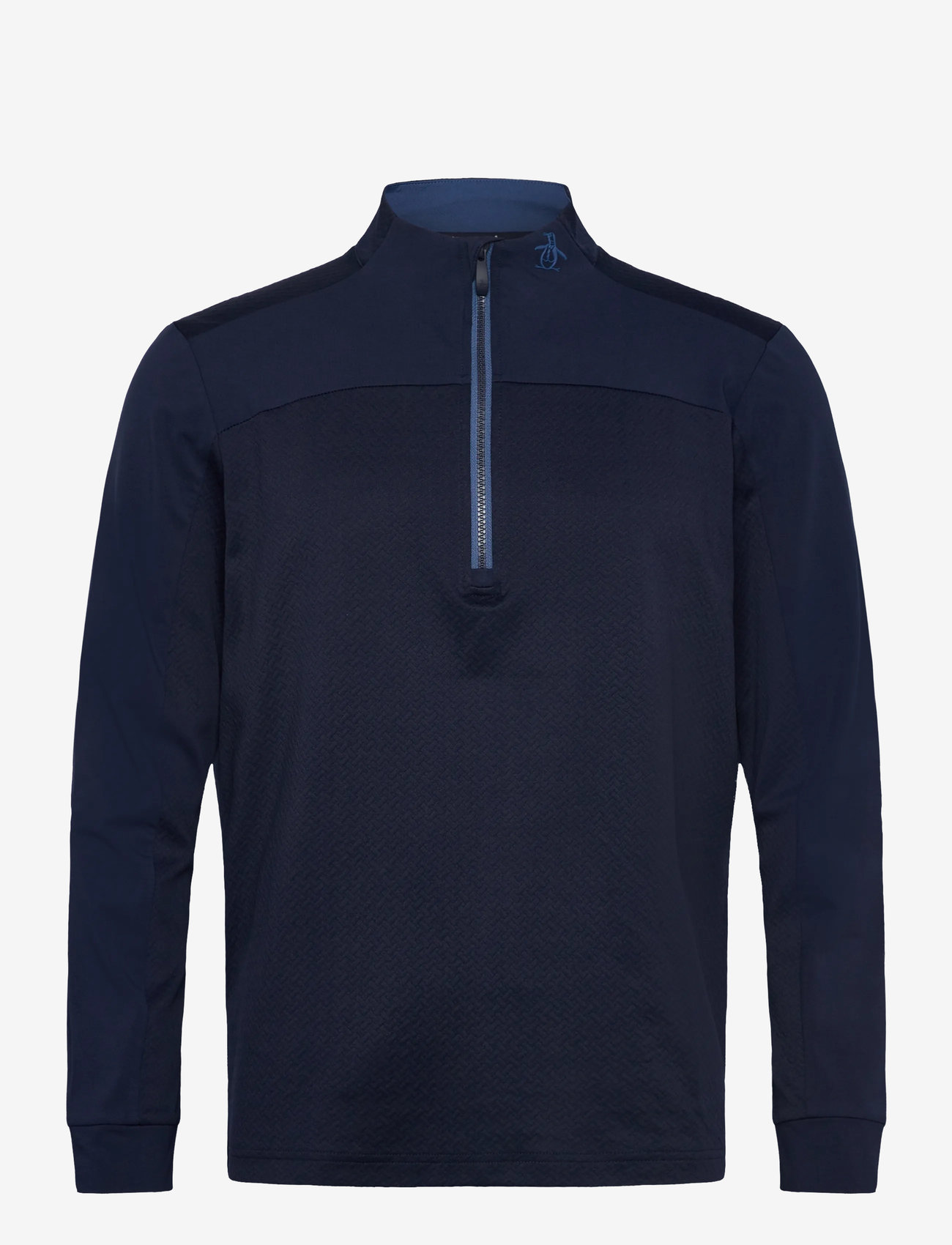 Original Penguin Golf - Lightweight 1/4-Zip Mixed Media Pullover - långärmade tröjor - black iris - 1