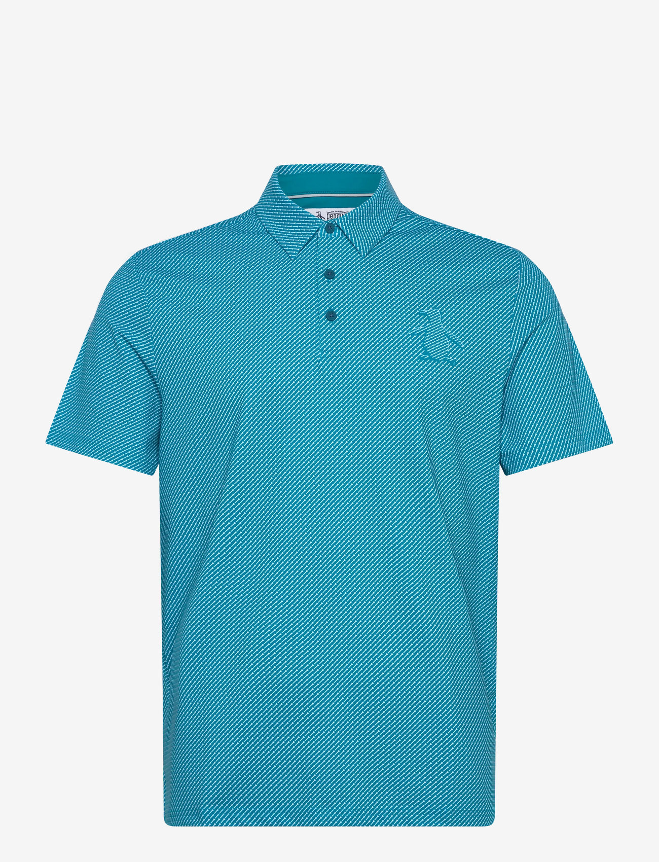 Original Penguin Golf - Dimensional Pete Tee Twill Print - tops & t-shirts - caribbean sea - 1