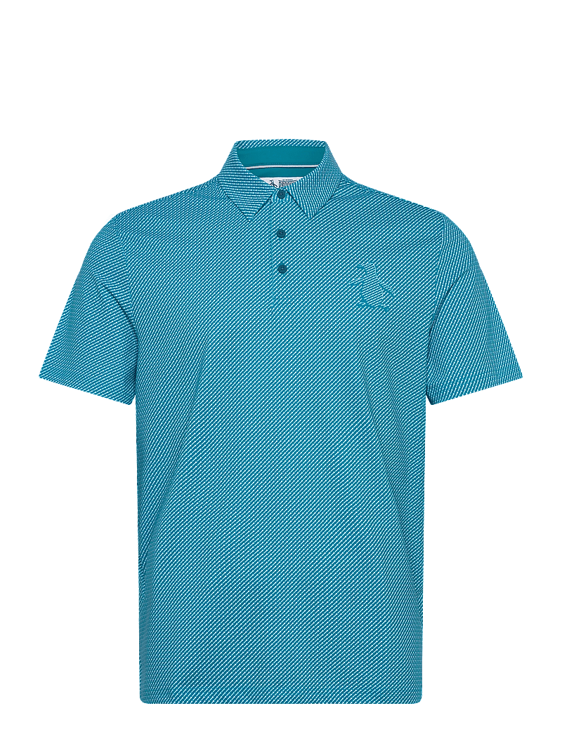 Original Penguin Golf - Dimensional Pete Tee Twill Print - tops & t-shirts - caribbean sea - 1