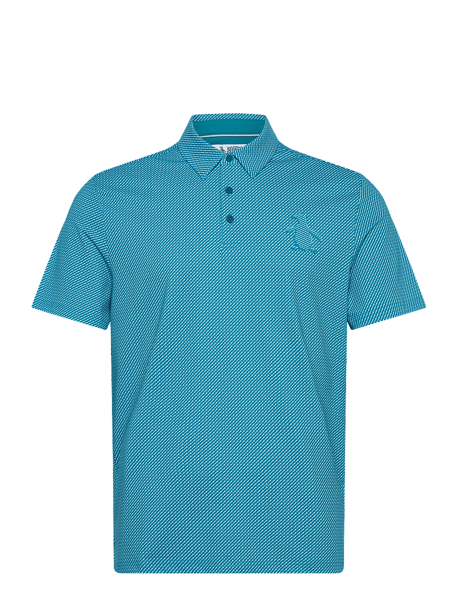 Original Penguin Golf - Dimensional Pete Tee Twill Print - polo's - caribbean sea - 1
