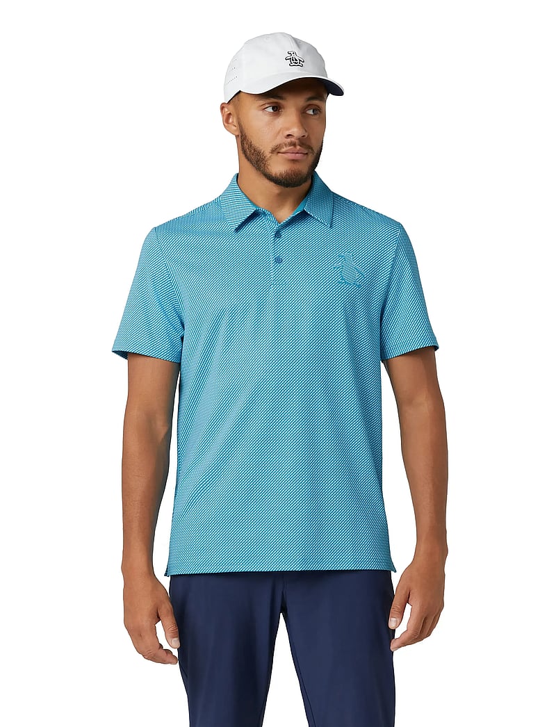 Original Penguin Golf - Dimensional Pete Tee Twill Print - tops & t-shirts - caribbean sea - 4