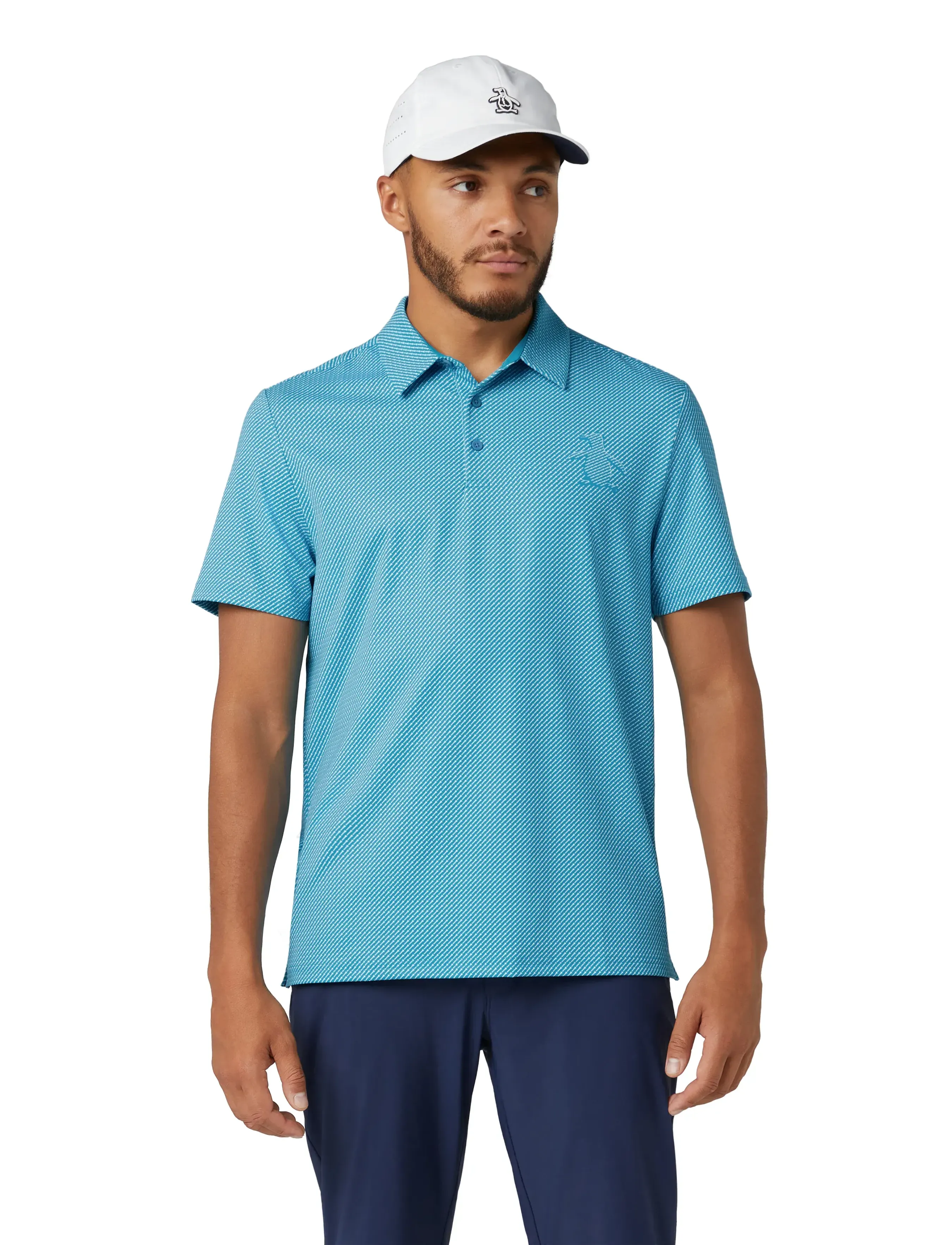 Original Penguin Golf - Dimensional Pete Tee Twill Print - polo's - caribbean sea - 4