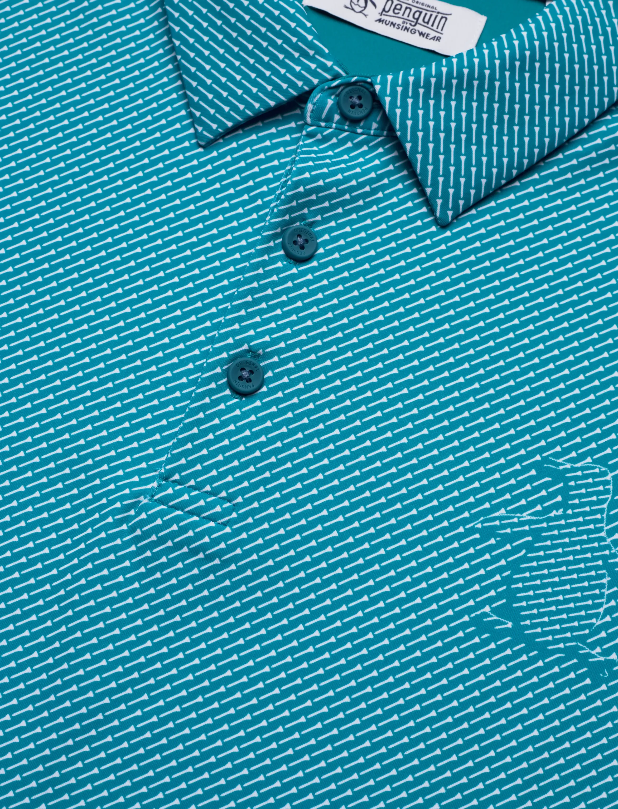 Original Penguin Golf - Dimensional Pete Tee Twill Print - polo's - caribbean sea - 5