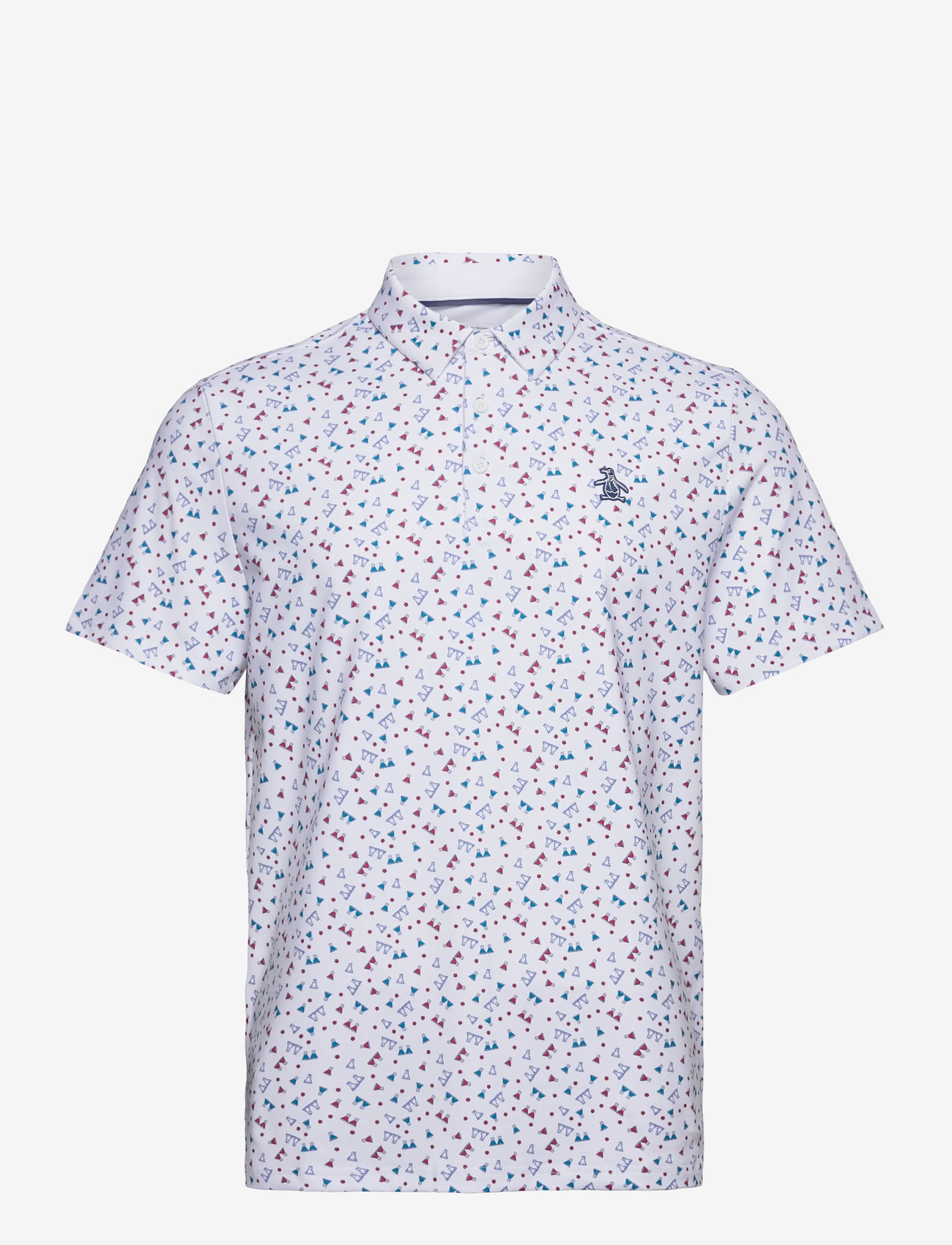 Original Penguin Golf - 19th Hole Sake-Tini Novelty Print Polo - short-sleeved polos - bright white - 1