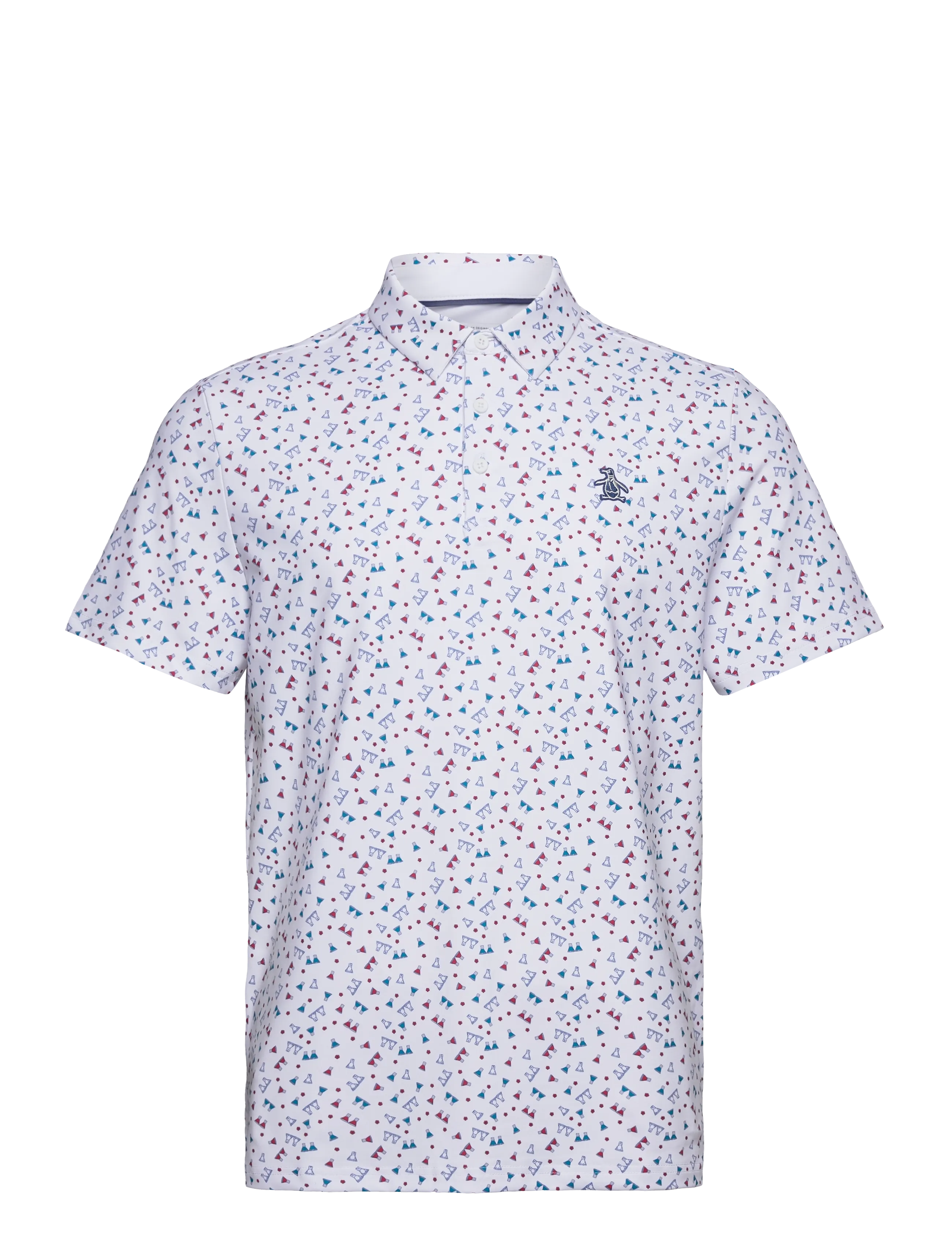 19th Hole Sake-Tini Novelty Print Polo - BRIGHT WHITE