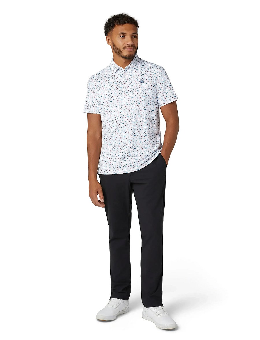 Original Penguin Golf - 19th Hole Sake-Tini Novelty Print Polo - polo krekli ar īsām piedurknēm - bright white - 0