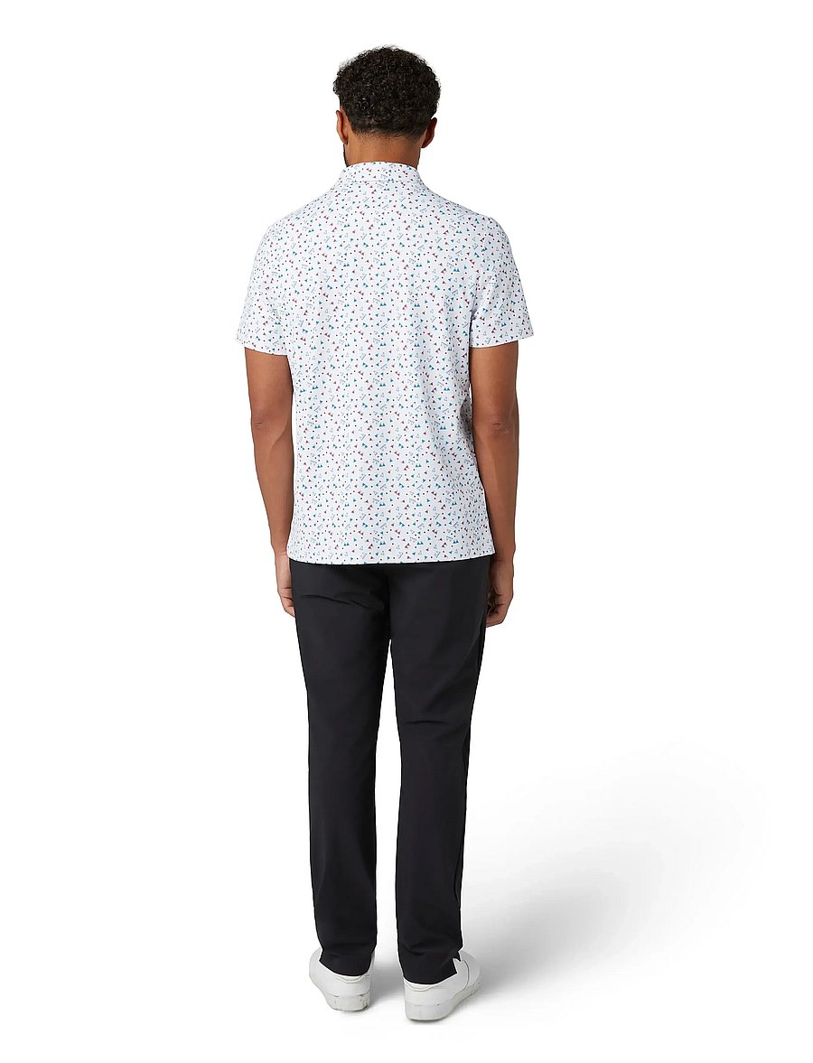 Original Penguin Golf - 19th Hole Sake-Tini Novelty Print Polo - polo krekli ar īsām piedurknēm - bright white - 3