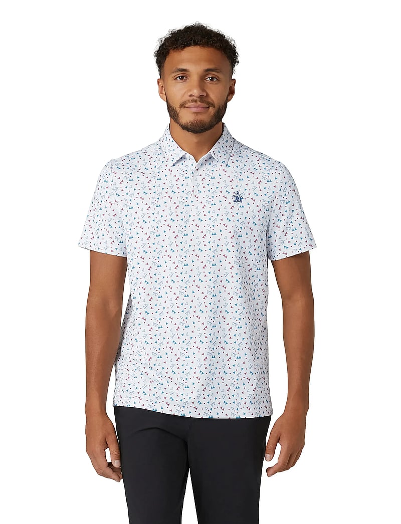 Original Penguin Golf - 19th Hole Sake-Tini Novelty Print Polo - kortärmade pikéer - bright white - 4