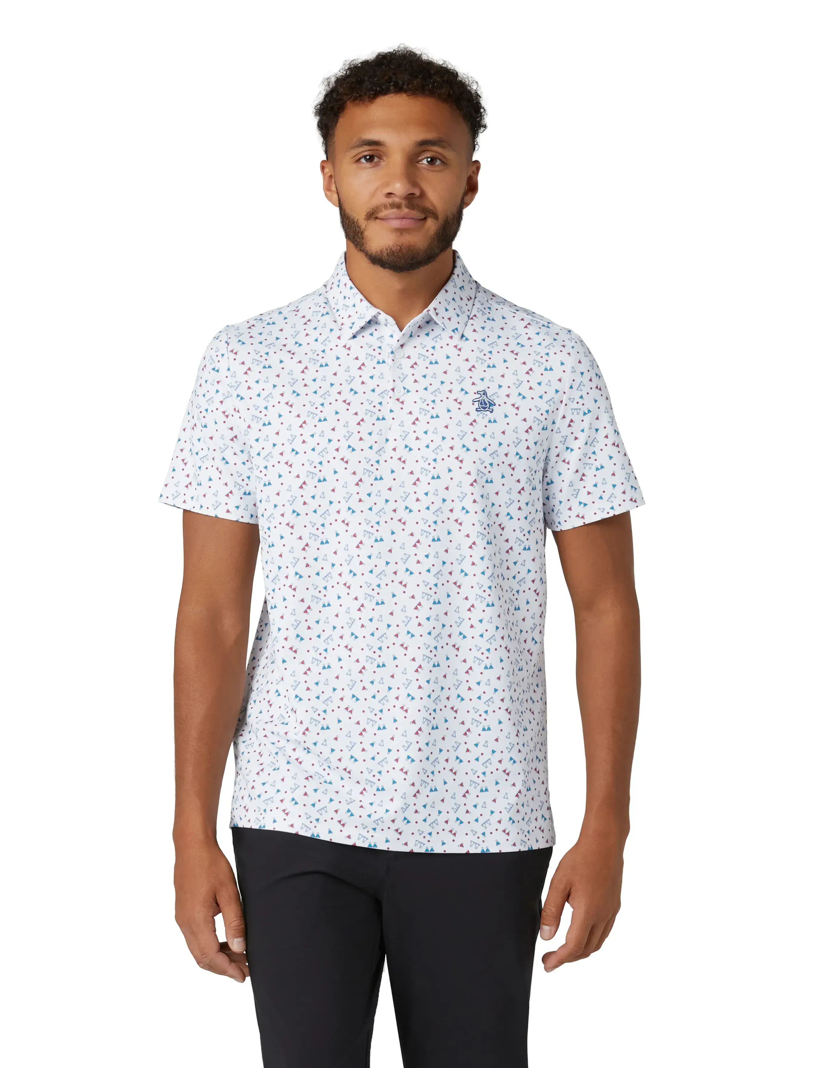 Original Penguin Golf - 19th Hole Sake-Tini Novelty Print Polo - polo krekli ar īsām piedurknēm - bright white - 4