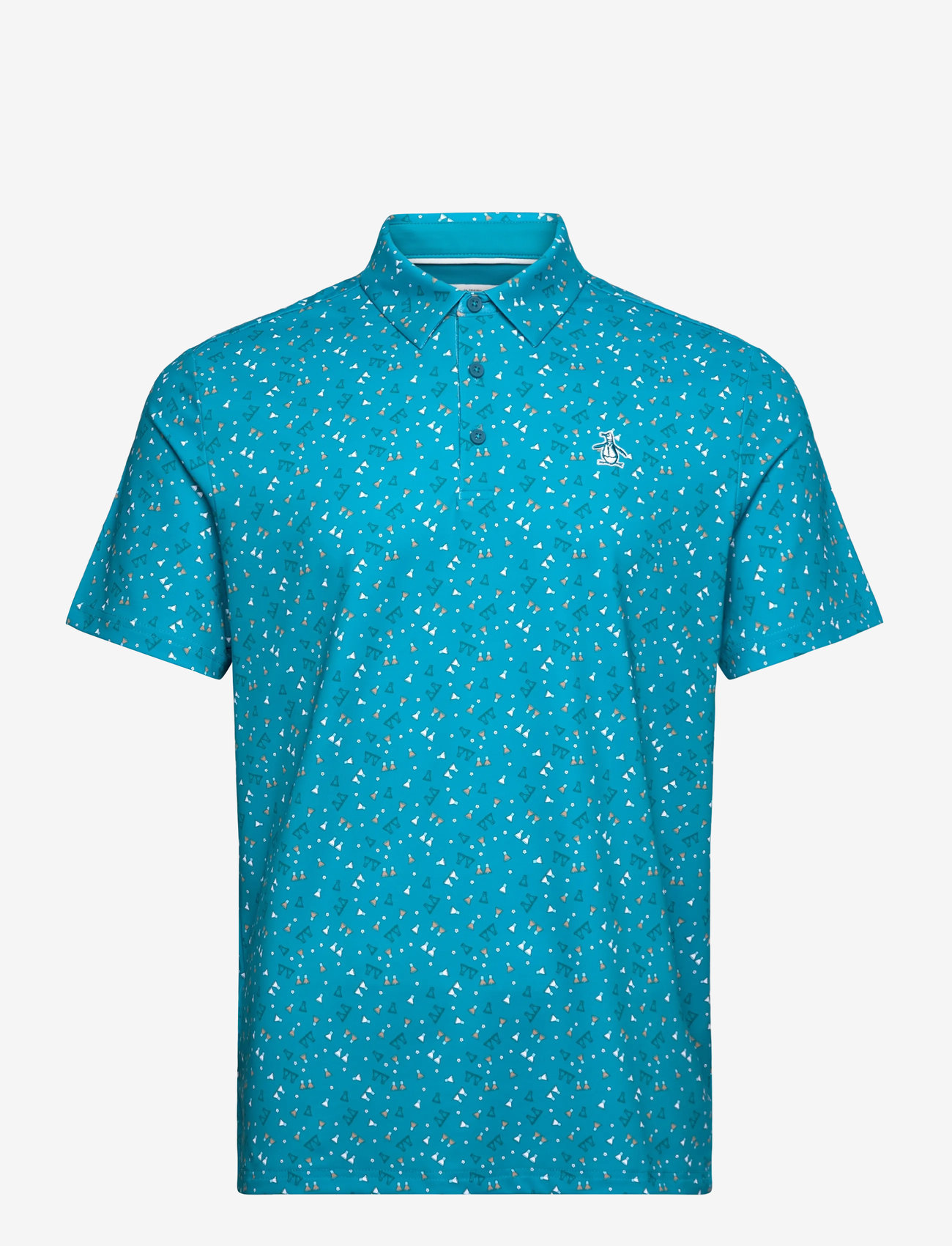 Original Penguin Golf - 19th Hole Sake-Tini Novelty Print Polo - polo marškinėliai trumpomis rankovėmis - caribbean sea - 1