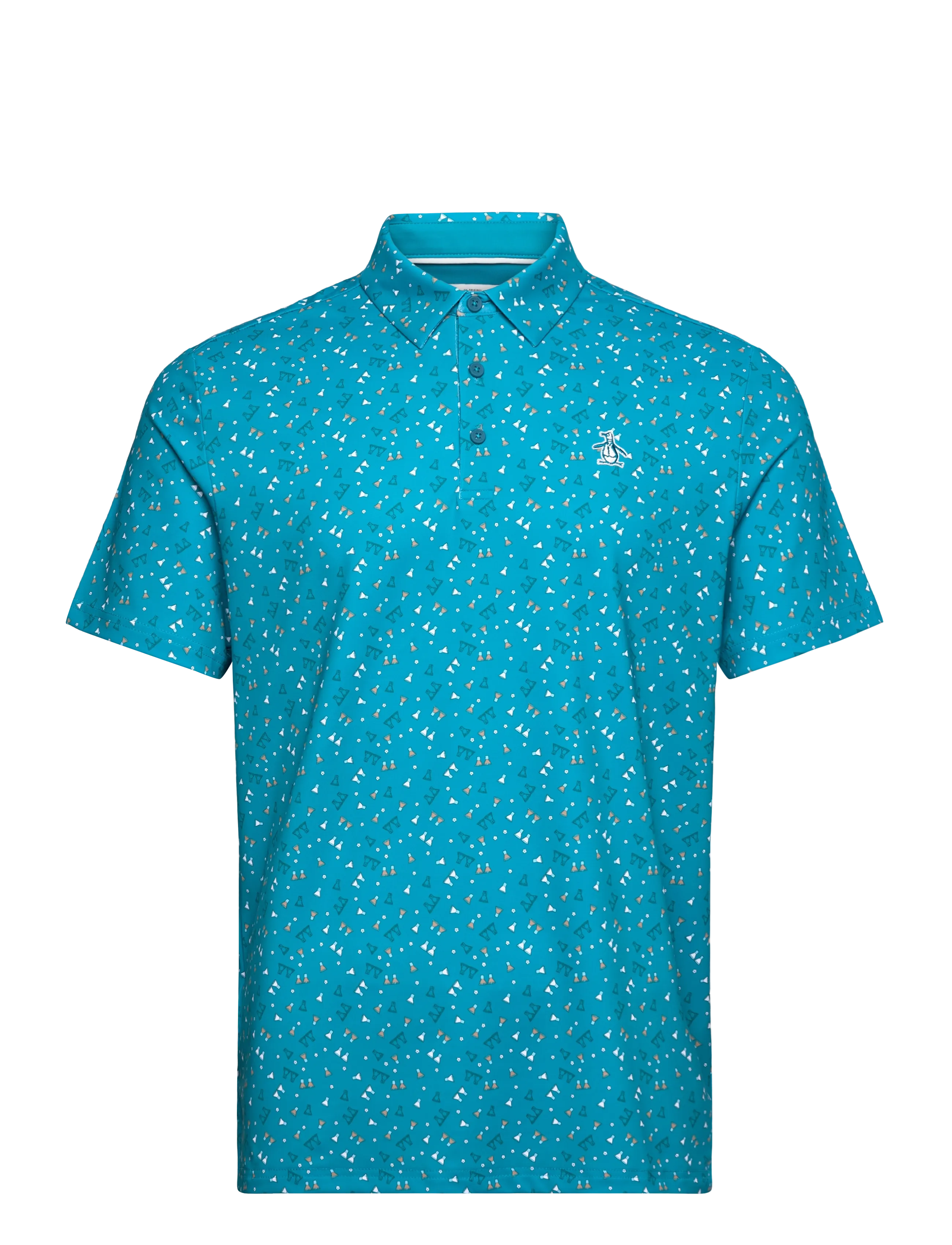 Original Penguin Golf 19th Hole Sake-Tini Novelty Print Polo - Poloshirts - CARIBBEAN SEA / blue