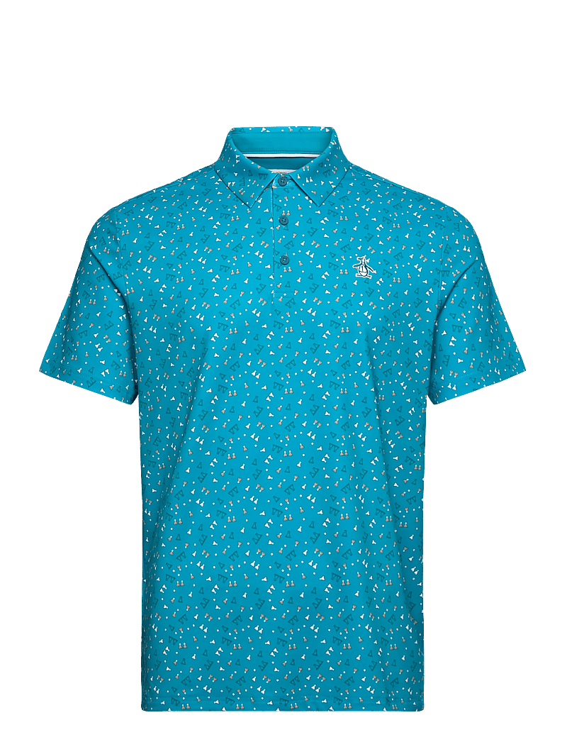 Original Penguin Golf - 19th Hole Sake-Tini Novelty Print Polo - polo marškinėliai trumpomis rankovėmis - caribbean sea - 1