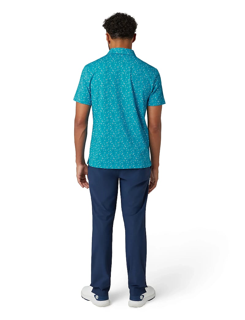 Original Penguin Golf - 19th Hole Sake-Tini Novelty Print Polo - polo marškinėliai trumpomis rankovėmis - caribbean sea - 3