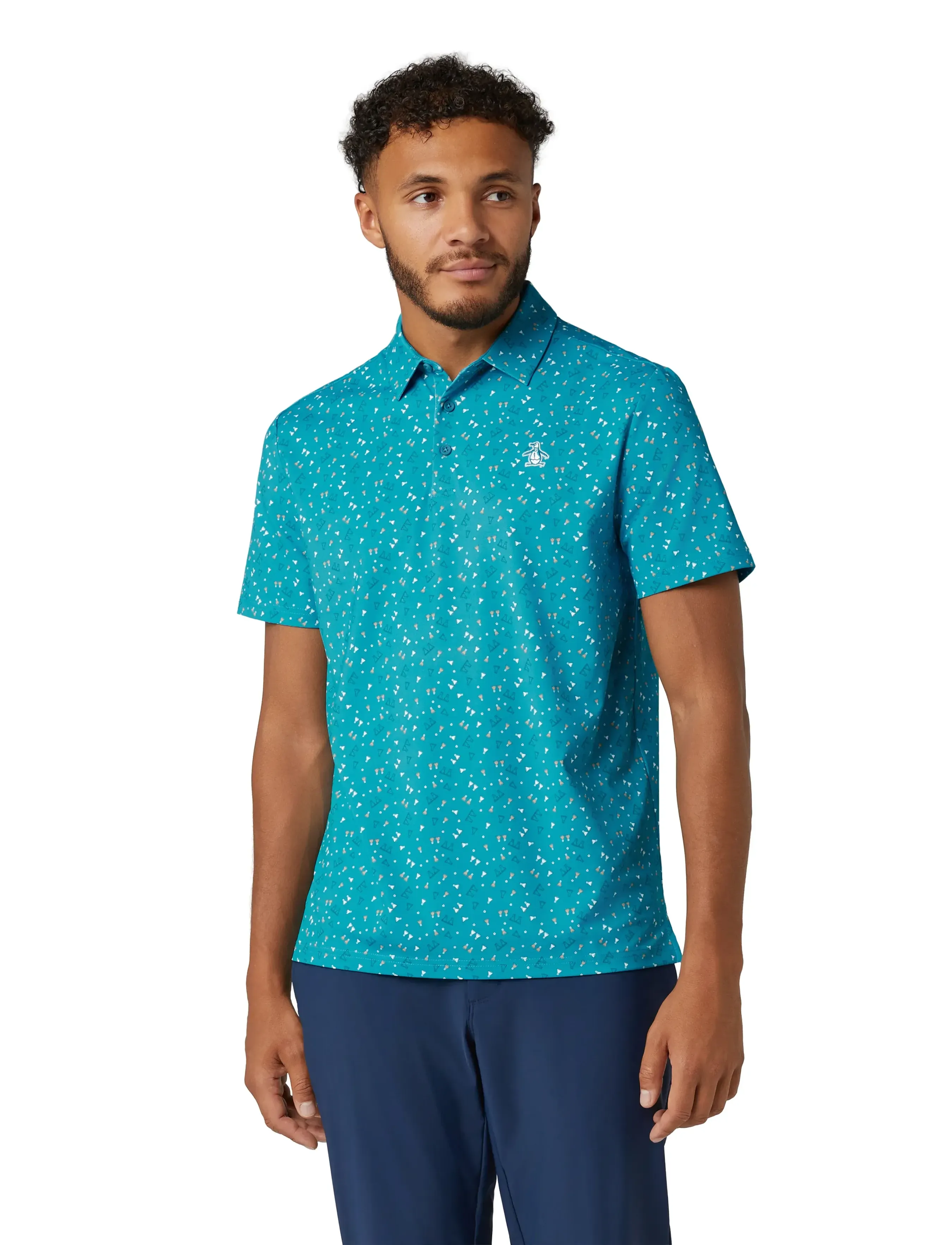 Original Penguin Golf - 19th Hole Sake-Tini Novelty Print Polo - kortærmede poloer - caribbean sea - 4