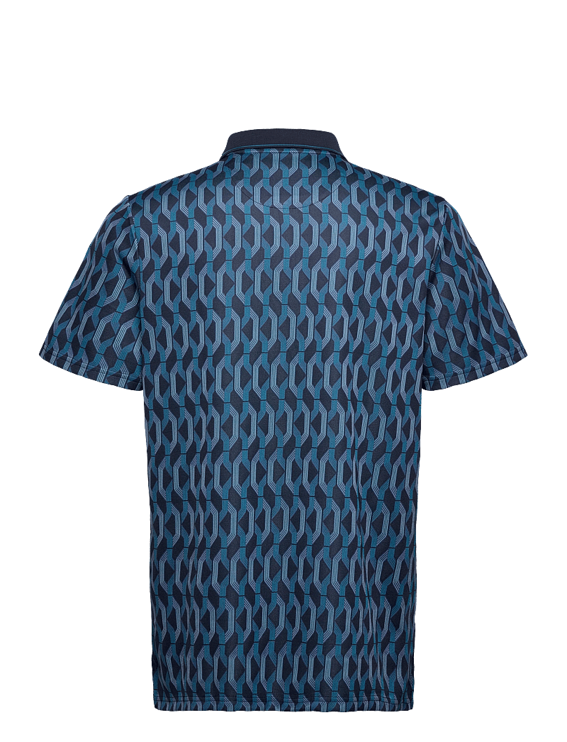 Original Penguin Golf - All Over Jacquard Colour Block Polo - toppe & t-shirts - black iris - 2