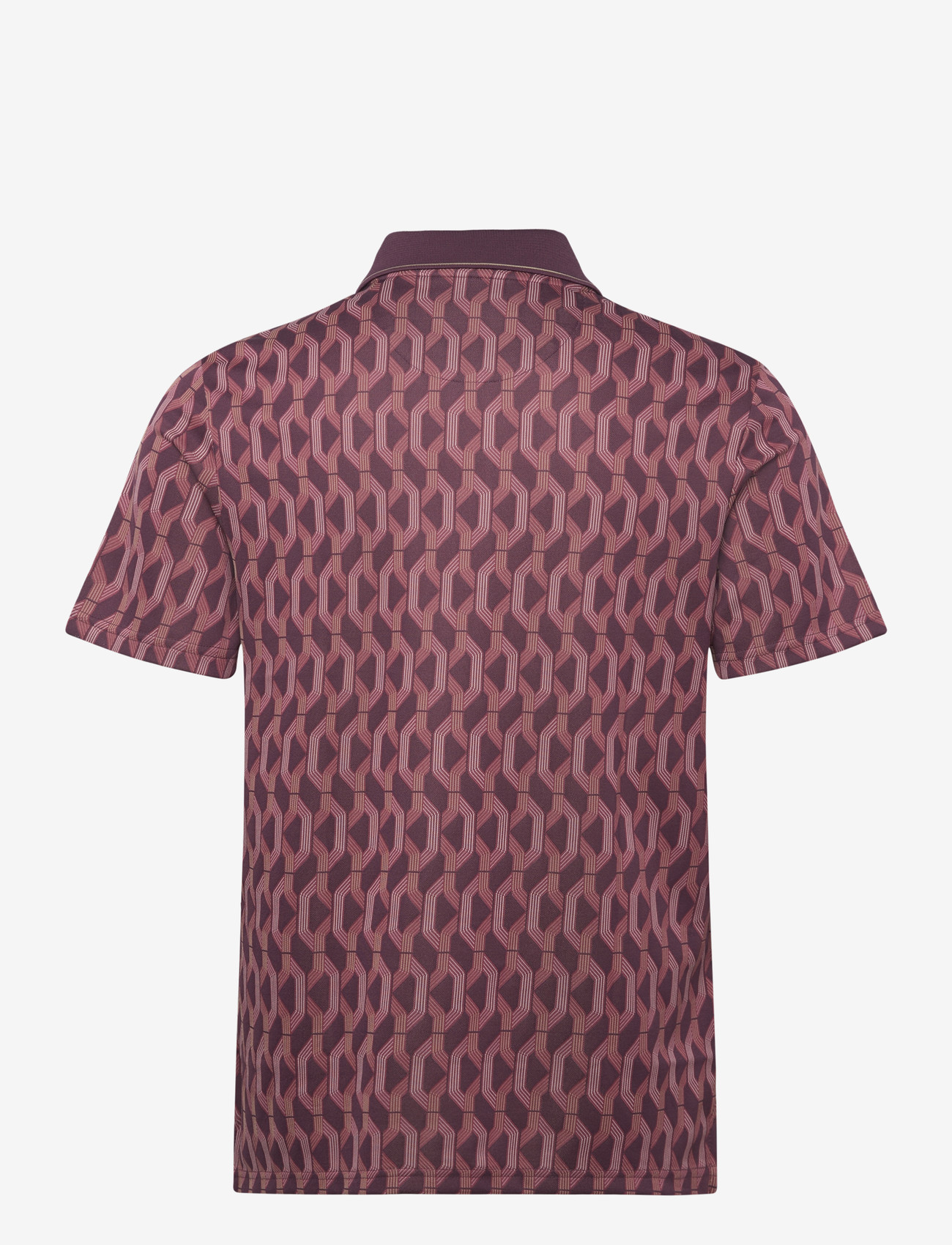 Original Penguin Golf - All Over Jacquard Colour Block Polo - polos - mauve wine - 1