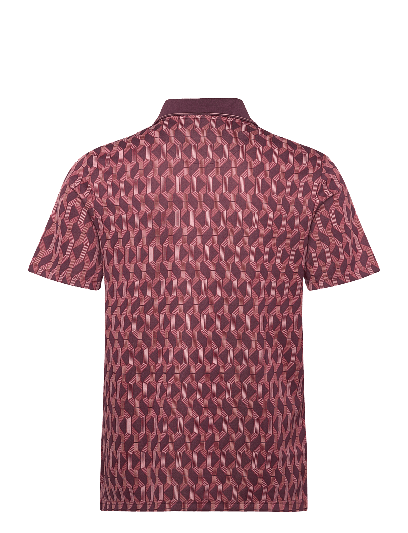 Original Penguin Golf - All Over Jacquard Colour Block Polo - toppe & t-shirts - mauve wine - 1