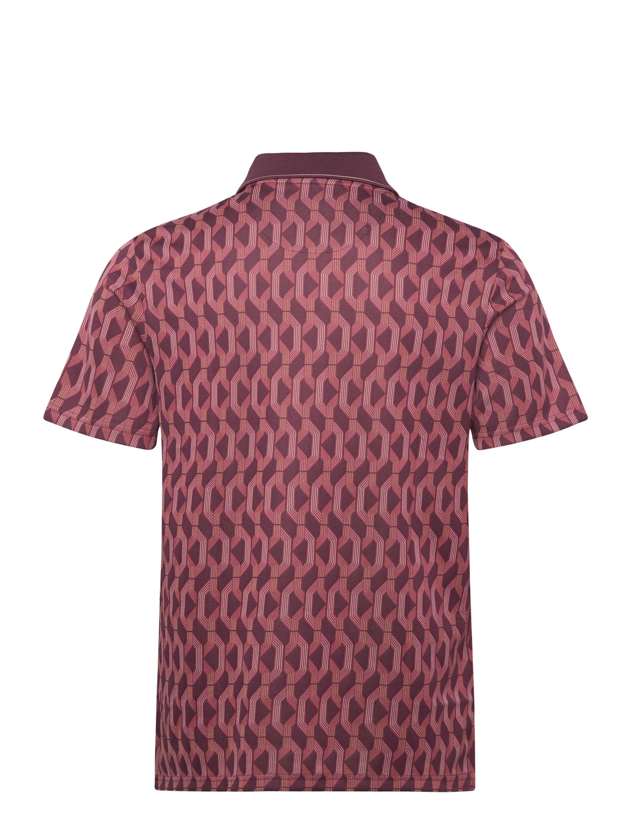 Original Penguin Golf - All Over Jacquard Colour Block Polo - alussärgid ja t-särgid - mauve wine - 1