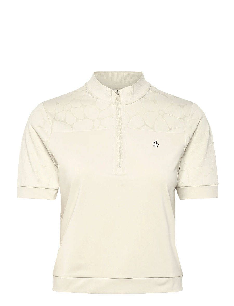 Original Penguin Golf - Laser Cut Floral Top - t-shirts - silver birch - 1