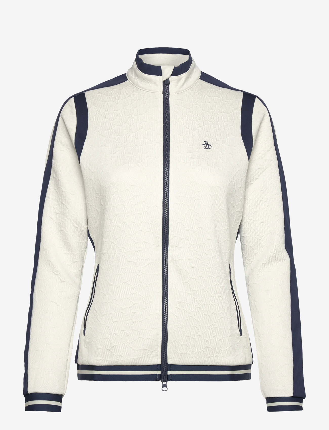 Original Penguin Golf - Knit Embossed Floral Colourblock Jacket - golf jackets - silver birch - 1