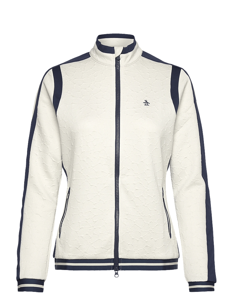 Original Penguin Golf - Knit Embossed Floral Colourblock Jacket - silver birch - 1