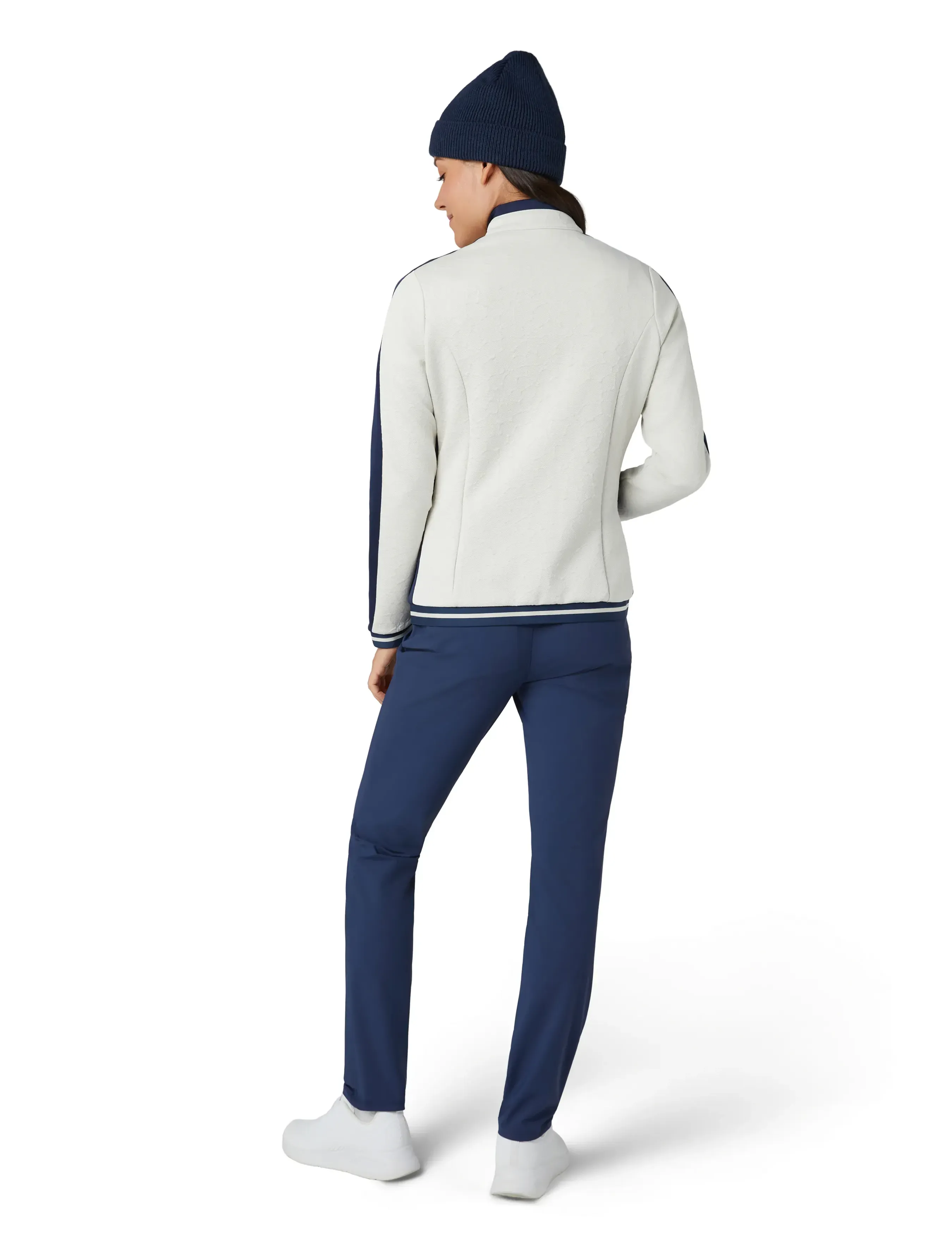 Original Penguin Golf - Knit Embossed Floral Colourblock Jacket - silver birch - 3
