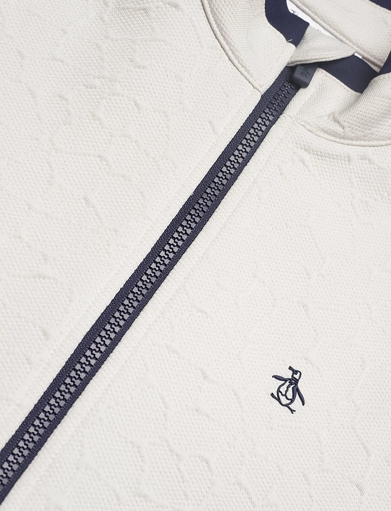 Original Penguin Golf - Knit Embossed Floral Colourblock Jacket - silver birch - 5