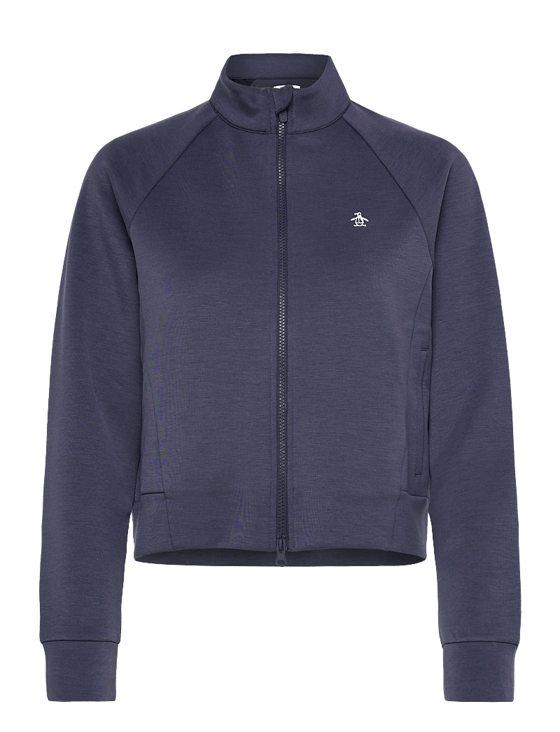 Original Penguin Golf - Full Zip Textured Knit Jacket - golfijakid - med black iris htr - 0