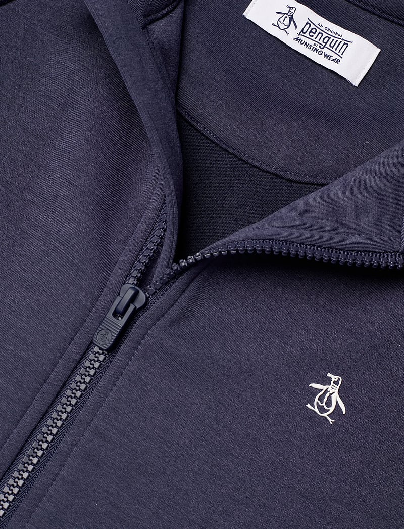 Original Penguin Golf - Full Zip Textured Knit Jacket - golfijakid - med black iris htr - 2