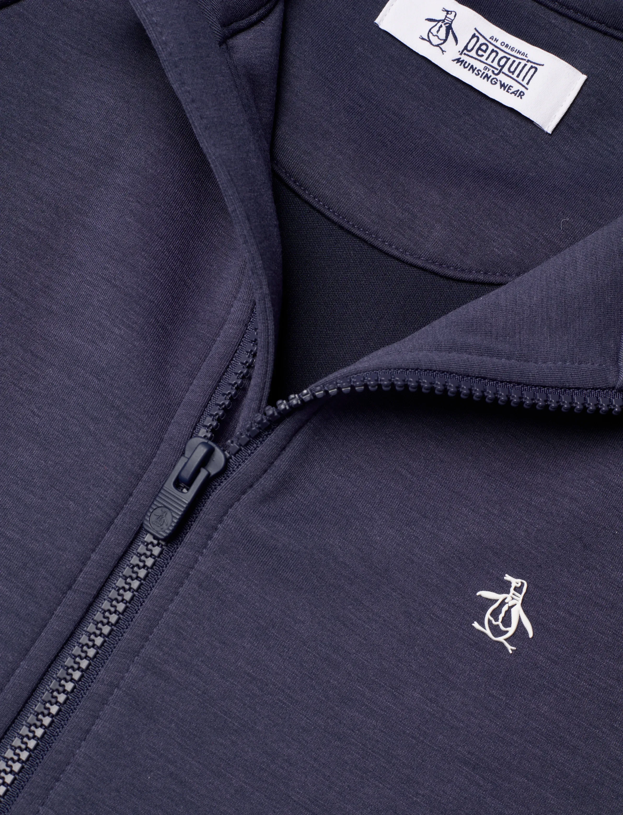 Original Penguin Golf - Full Zip Textured Knit Jacket - golf-jacken - med black iris htr - 2